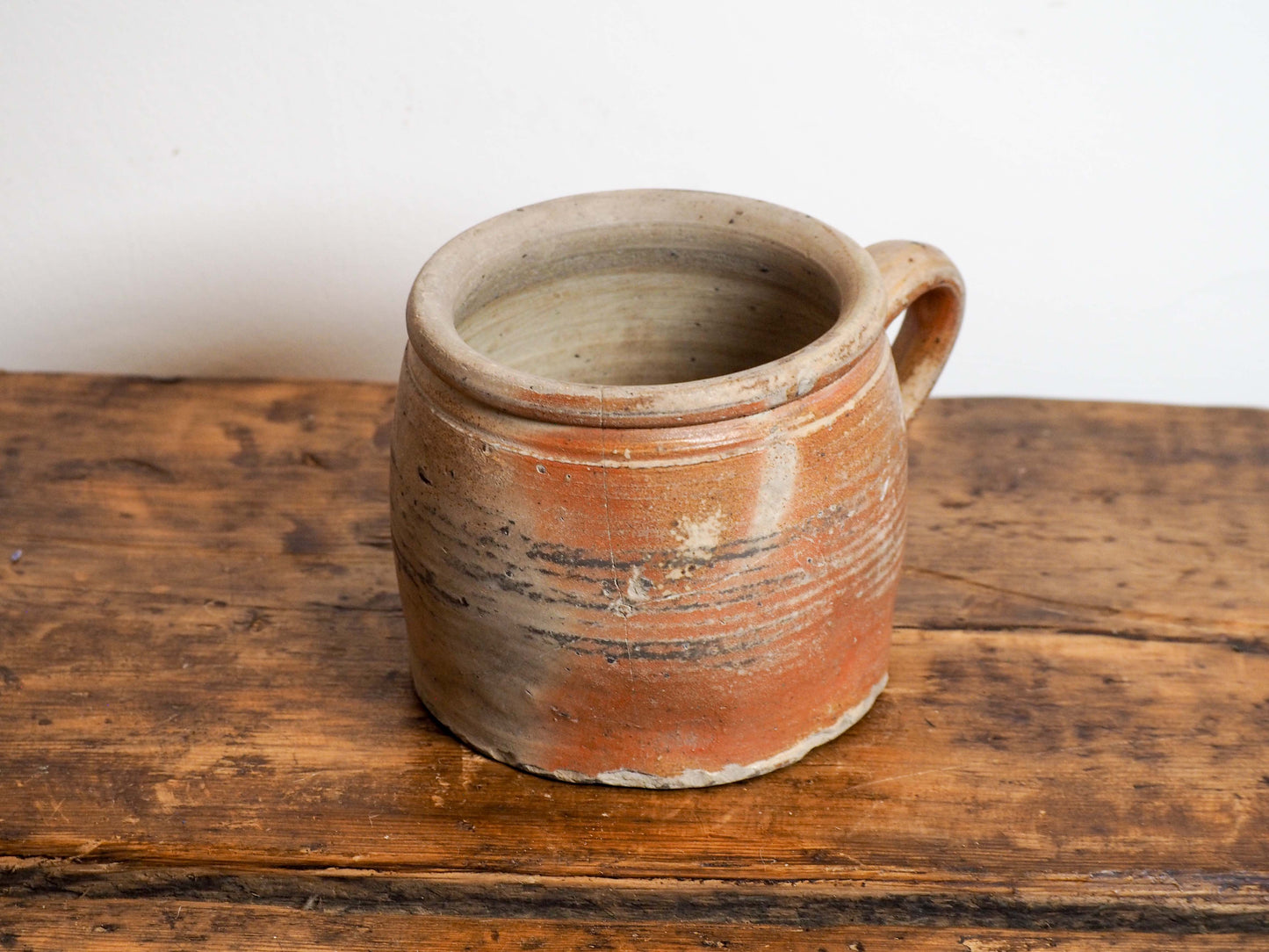 Vintage Antique Rustic French Handmade Confit Pot / Kitchen Storage Jar