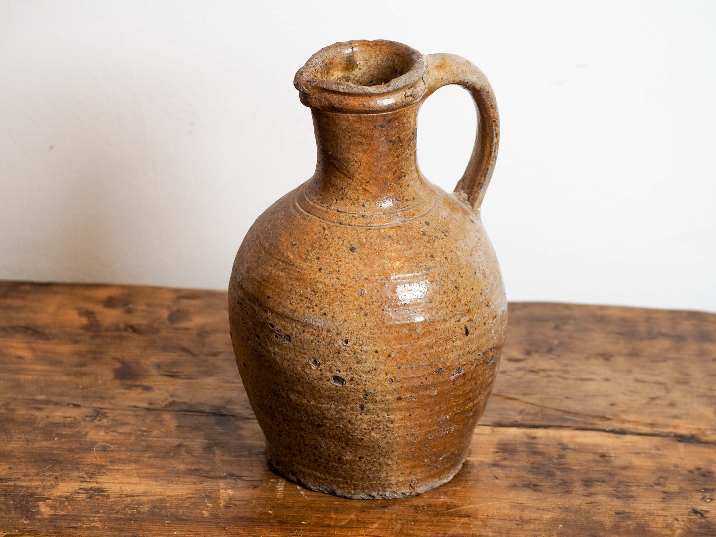 Vintage Antique Rustic French Brown Glazed Stoneware Bottle / Kitchen Pot (Sold Individually)