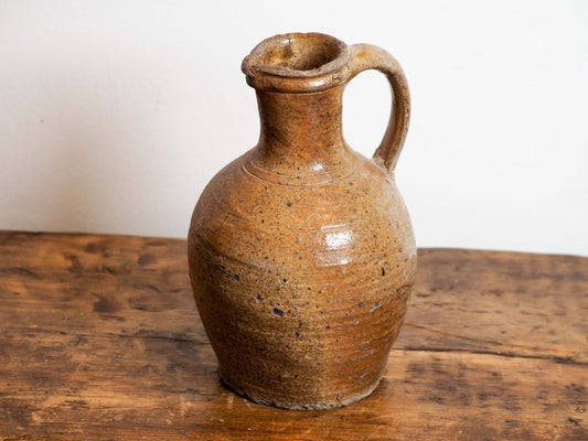 Vintage Antique Rustic French Brown Glazed Stoneware Bottle / Kitchen Pot (Sold Individually)