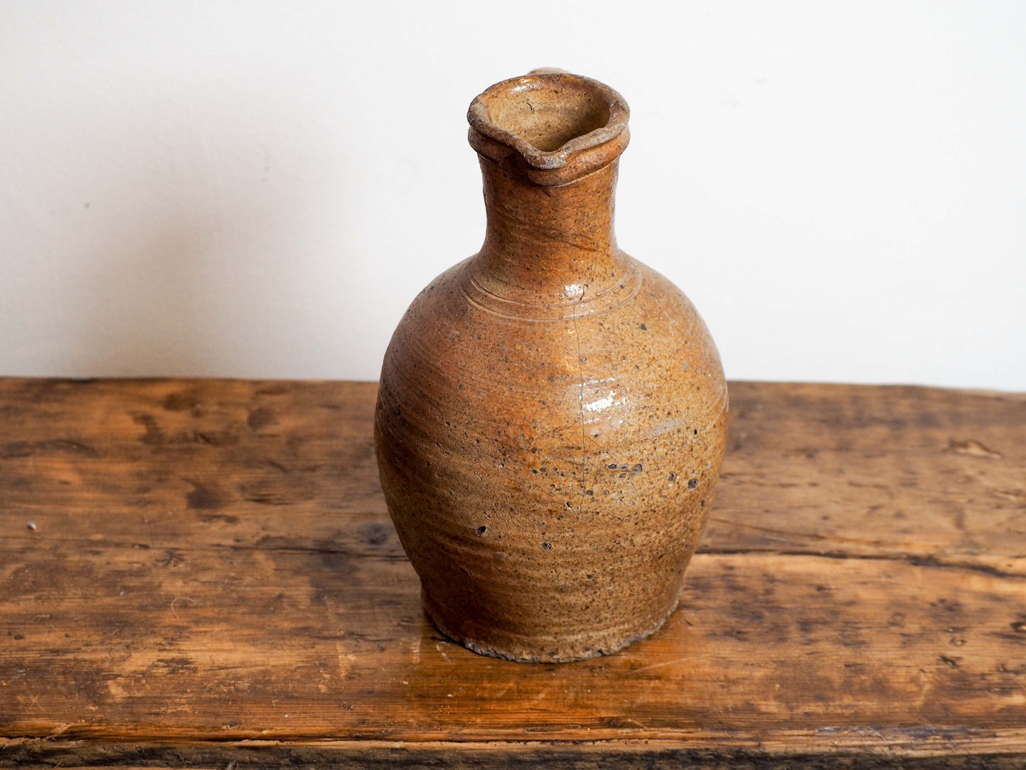 Vintage Antique Rustic French Brown Glazed Stoneware Bottle / Kitchen Pot (Sold Individually)