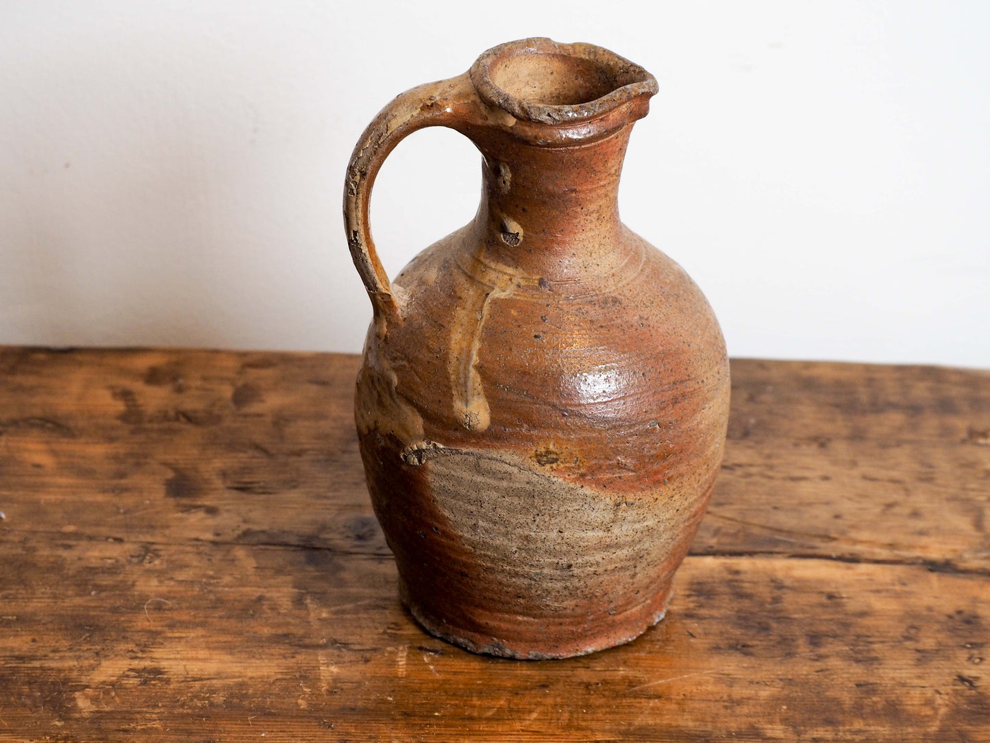 Vintage Antique Rustic French Brown Glazed Stoneware Bottle / Kitchen Pot (Sold Individually)