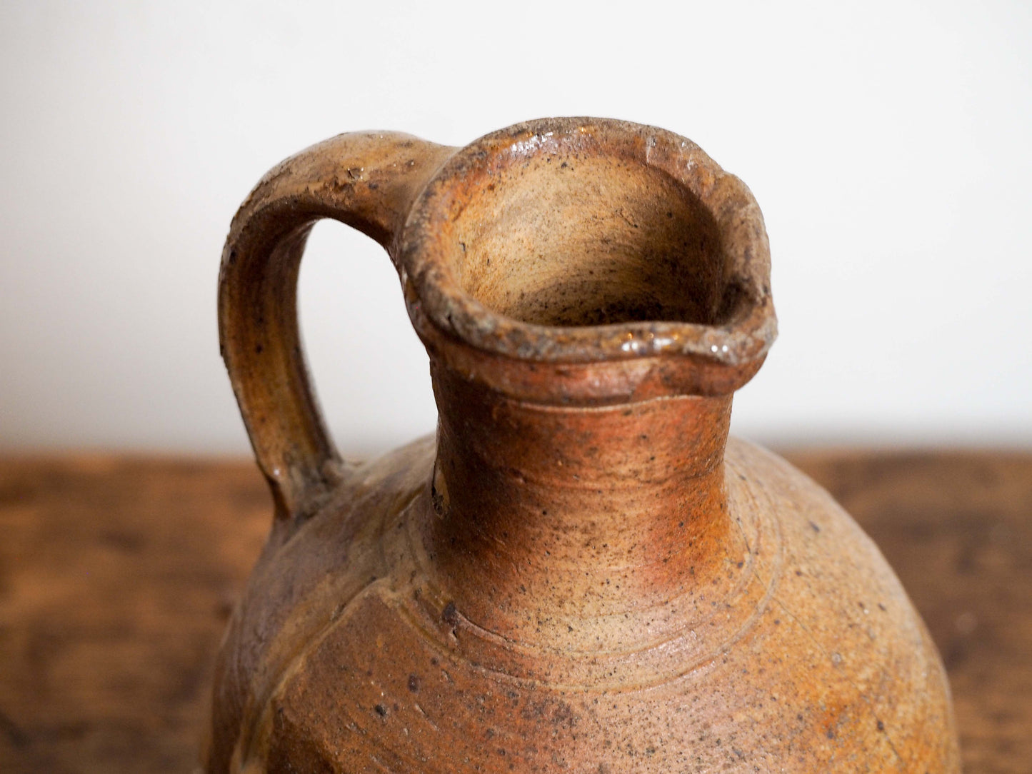Vintage Antique Rustic French Brown Glazed Stoneware Bottle / Kitchen Pot (Sold Individually)