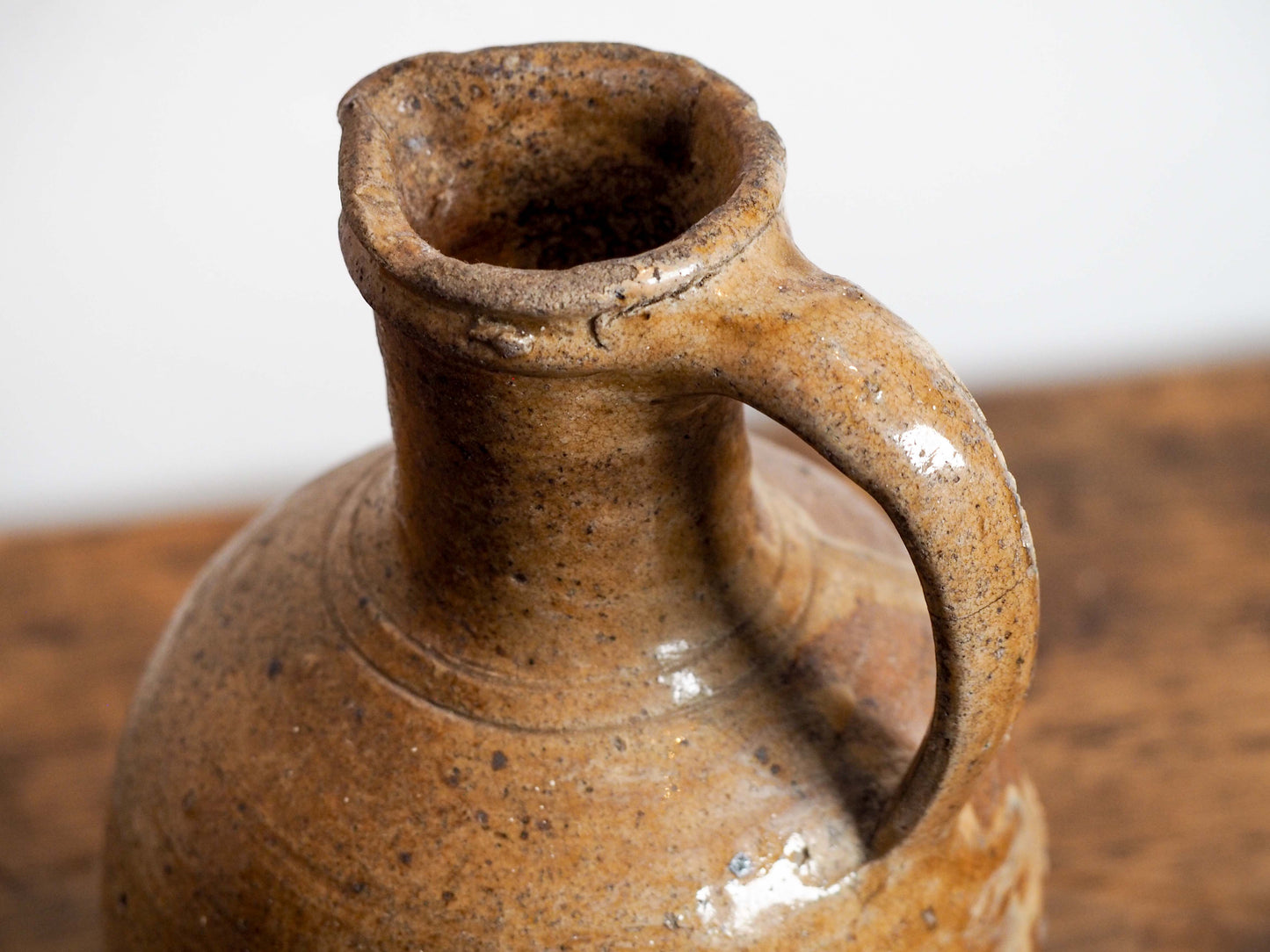 Vintage Antique Rustic French Brown Glazed Stoneware Bottle / Kitchen Pot (Sold Individually)