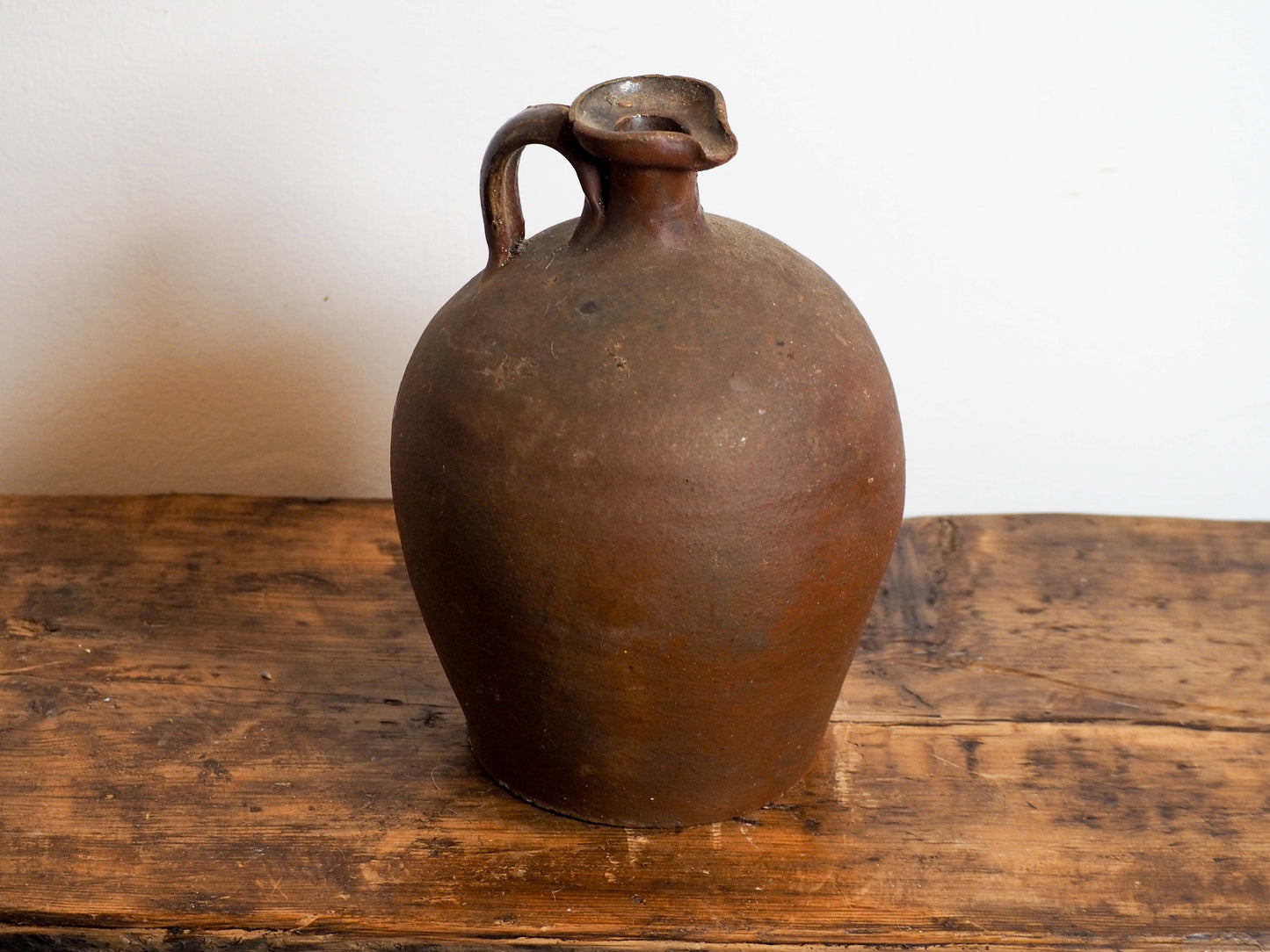 Vintage Antique Rustic French Brown Glazed Stoneware Bottle / Kitchen Pot (Sold Individually)