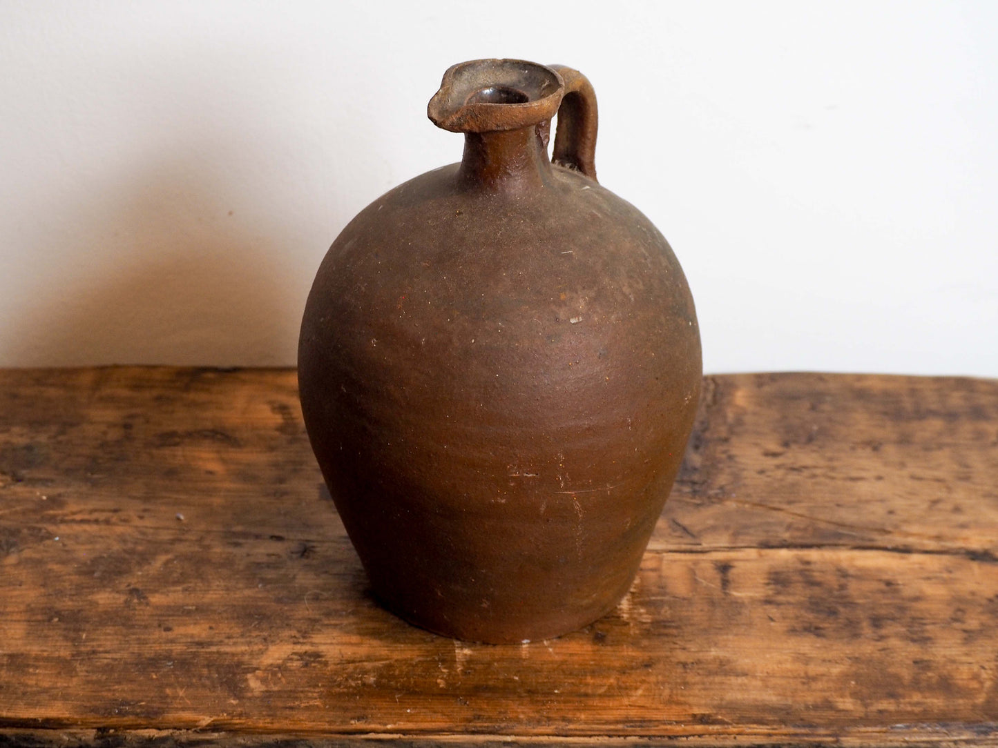 Vintage Antique Rustic French Brown Glazed Stoneware Bottle / Kitchen Pot (Sold Individually)