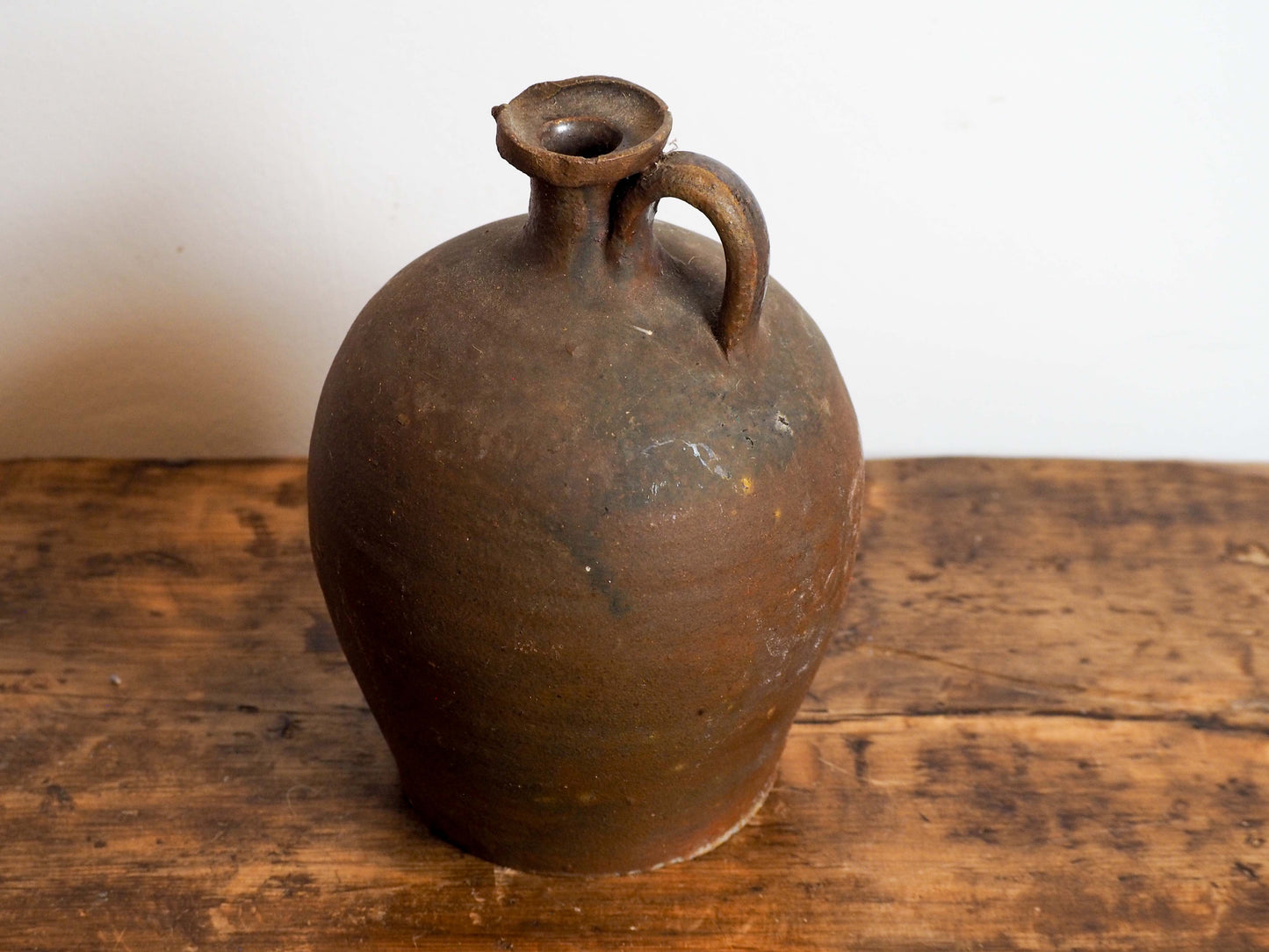 Vintage Antique Rustic French Brown Glazed Stoneware Bottle / Kitchen Pot (Sold Individually)