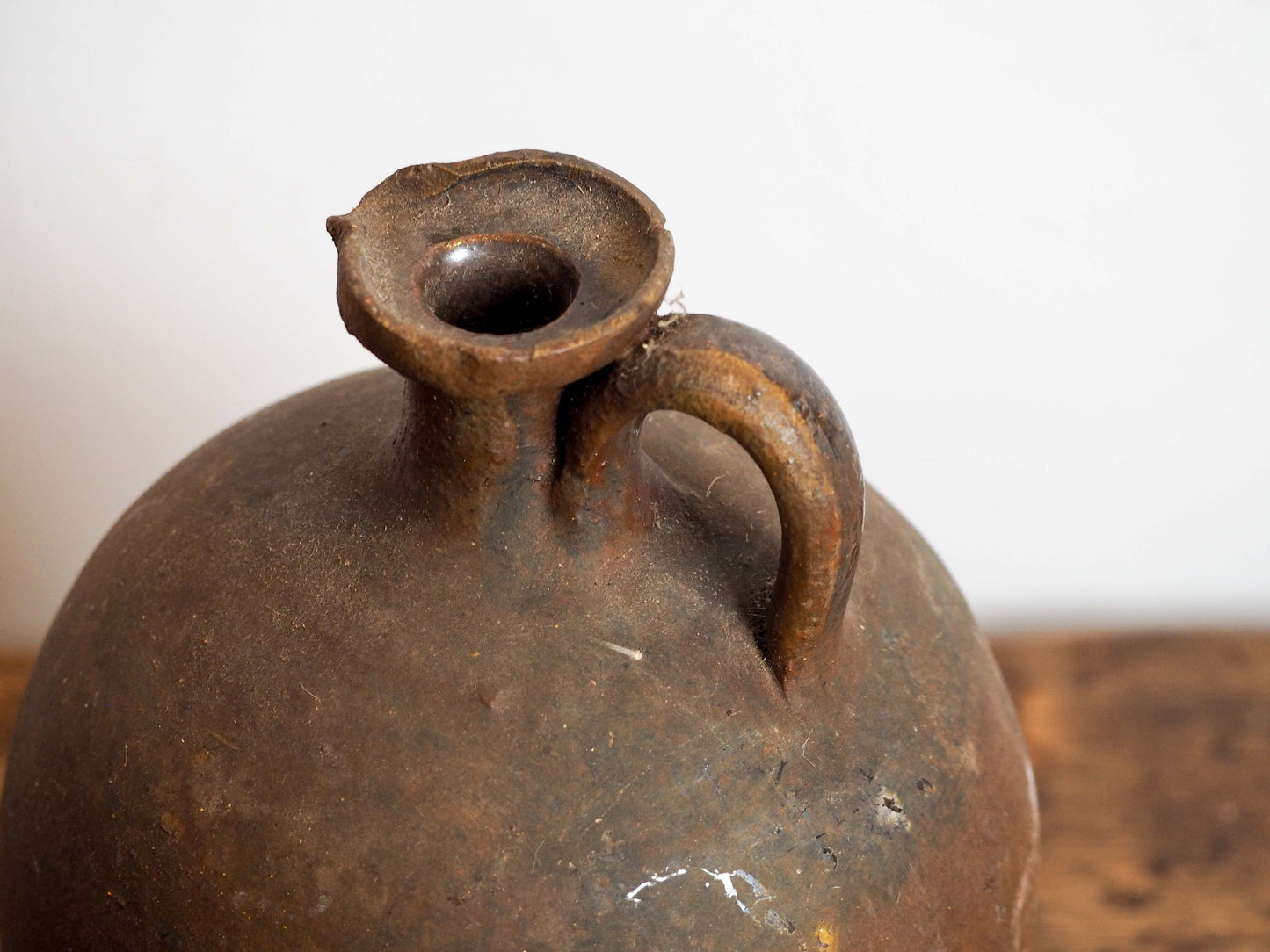 Vintage Antique Rustic French Brown Glazed Stoneware Bottle / Kitchen Pot (Sold Individually)