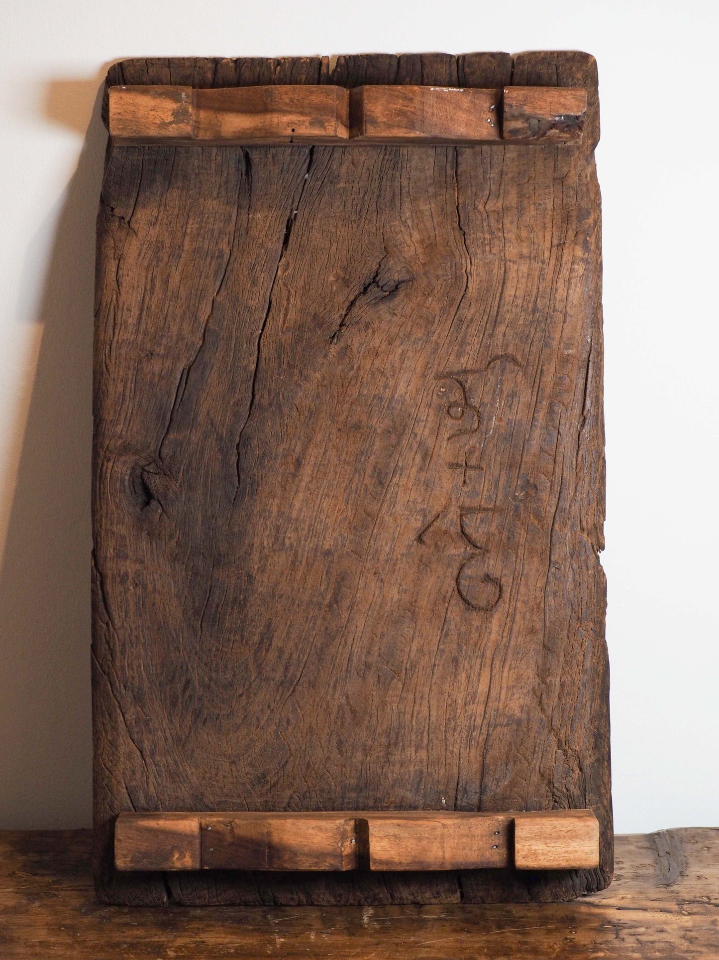 Vintage Antique Indian Wooden Pata Chopping Board / Rustic Charcuterie Board