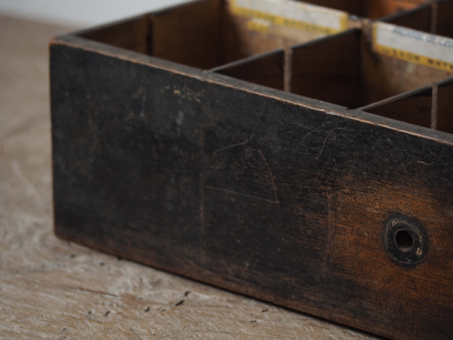 Vintage Antique Wooden French Apothecary Tray / Old Medical Drawer