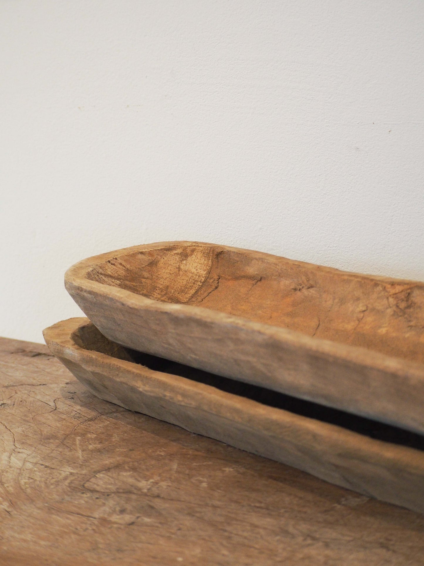 Vintage Hand-Made Large Wooden Baguette Board / Dough Bowl / Natural Rustic Wood