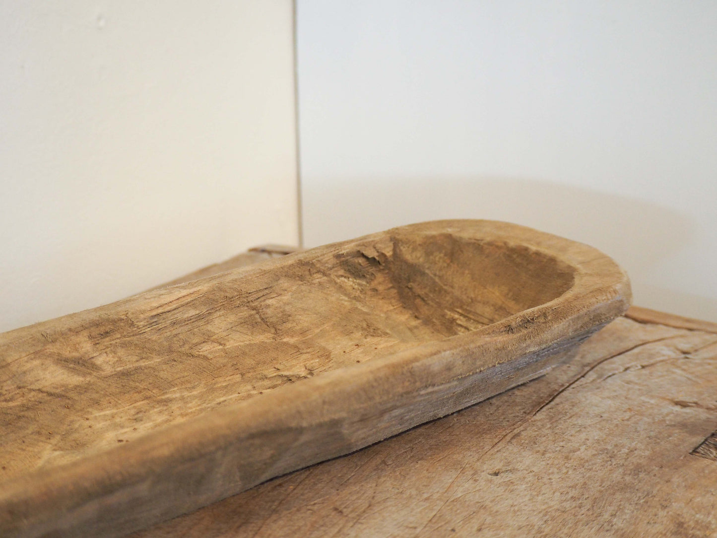Vintage Hand-Made Large Wooden Baguette Board / Dough Bowl / Natural Rustic Wood