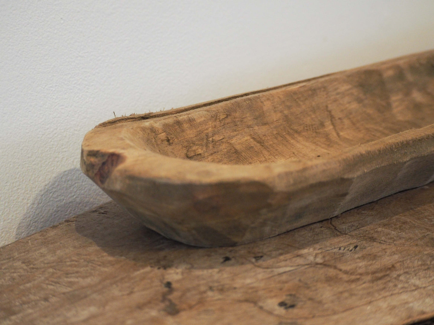 Vintage Hand-Made Large Wooden Baguette Board / Dough Bowl / Natural Rustic Wood