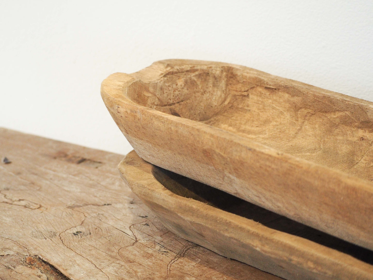 Vintage Hand-Made Large Wooden Baguette Board / Dough Bowl / Natural Rustic Wood