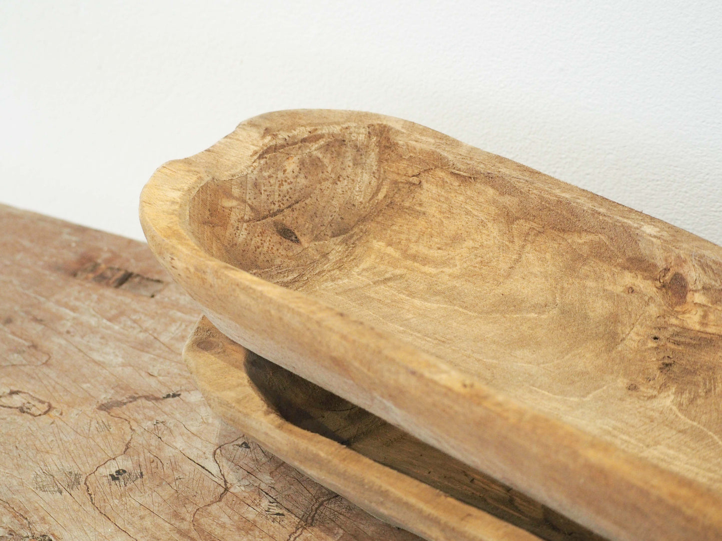 Vintage Hand-Made Large Wooden Baguette Board / Dough Bowl / Natural Rustic Wood