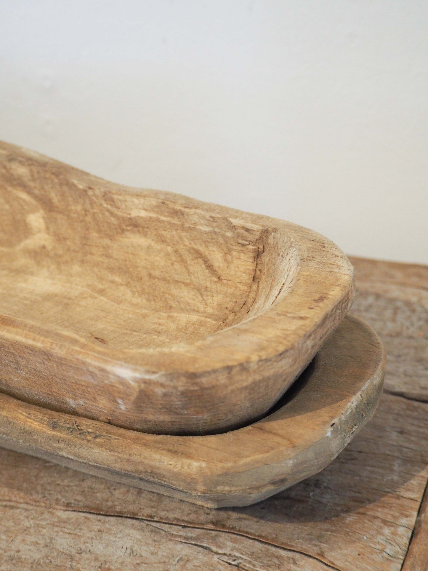 Vintage Hand-Made Large Wooden Baguette Board / Dough Bowl / Natural Rustic Wood