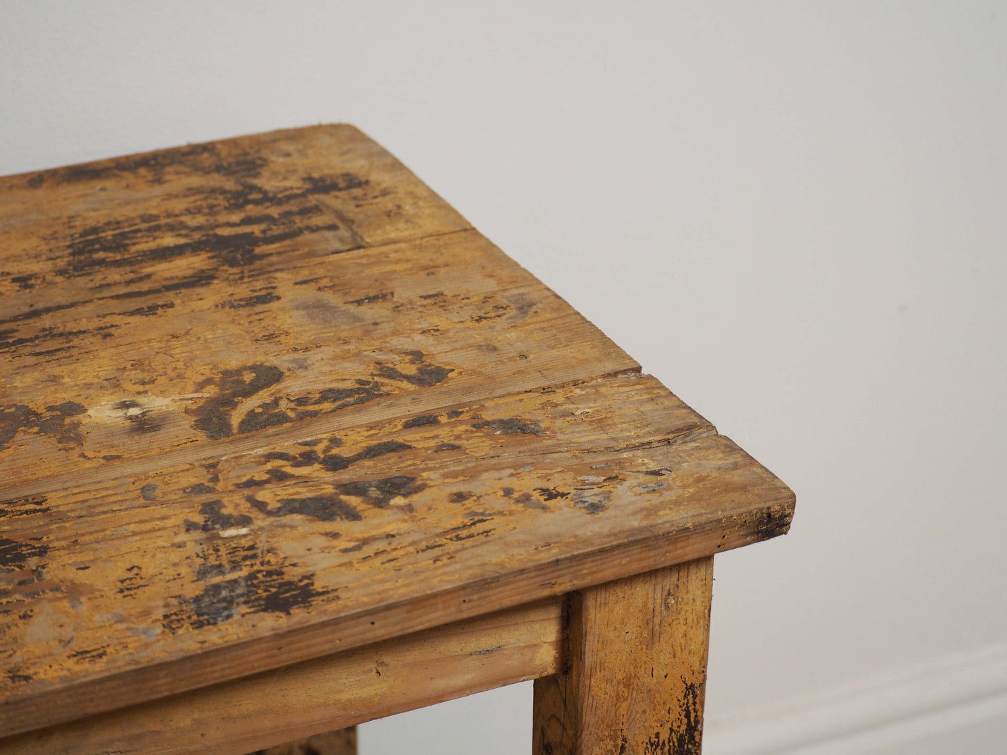 Small Rustic French Wooden Painted Side Table / Small Furniture