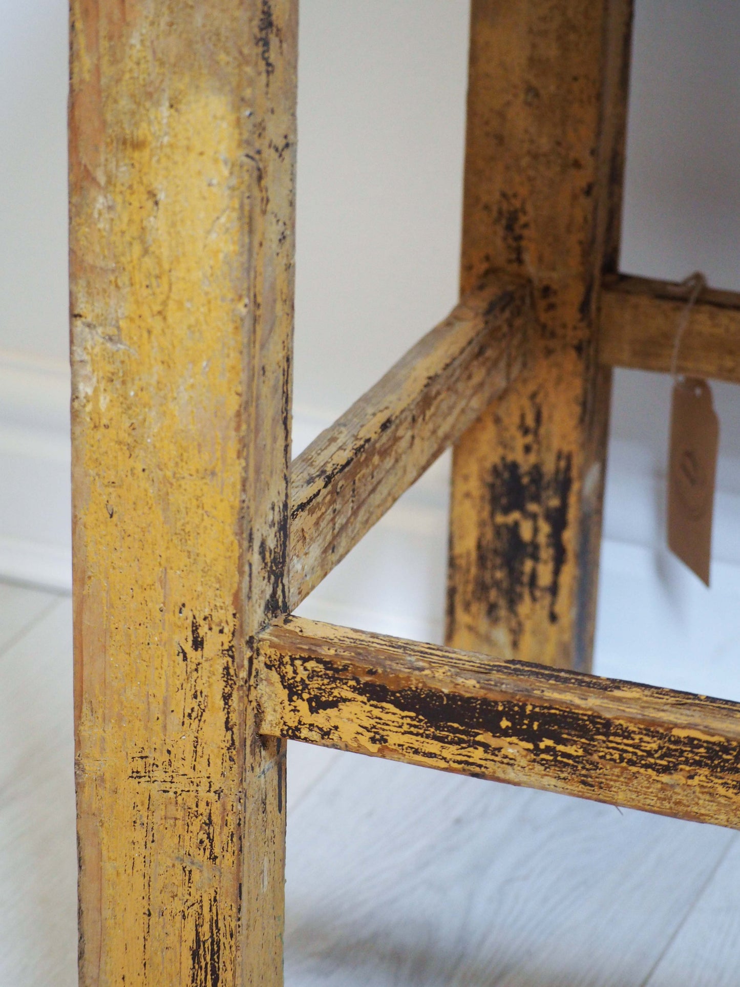 Small Rustic French Wooden Painted Side Table / Small Furniture