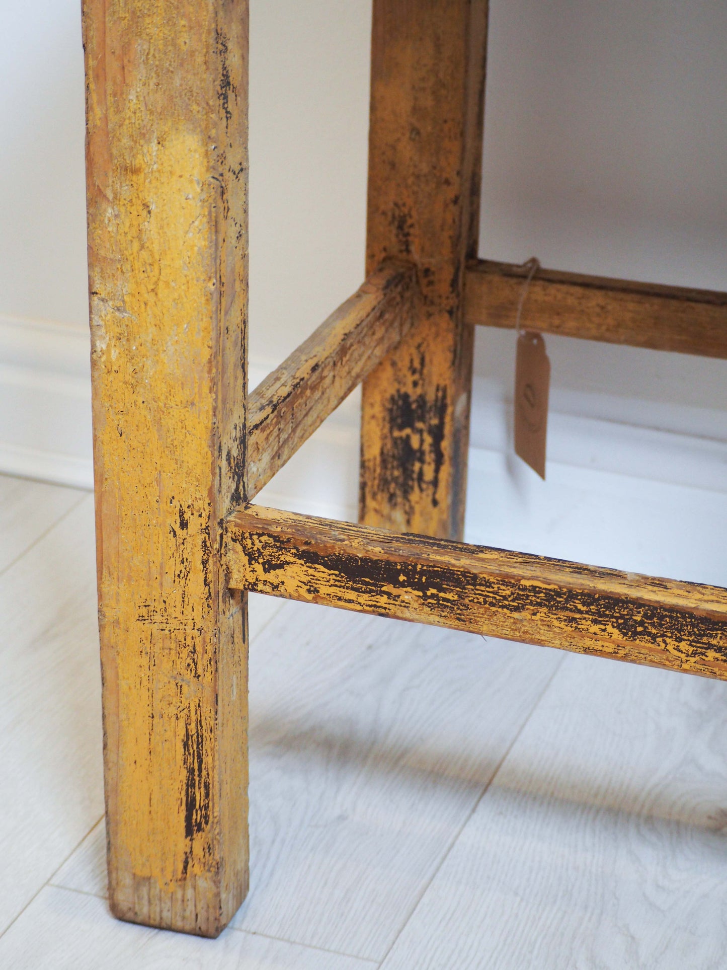 Small Rustic French Wooden Painted Side Table / Small Furniture