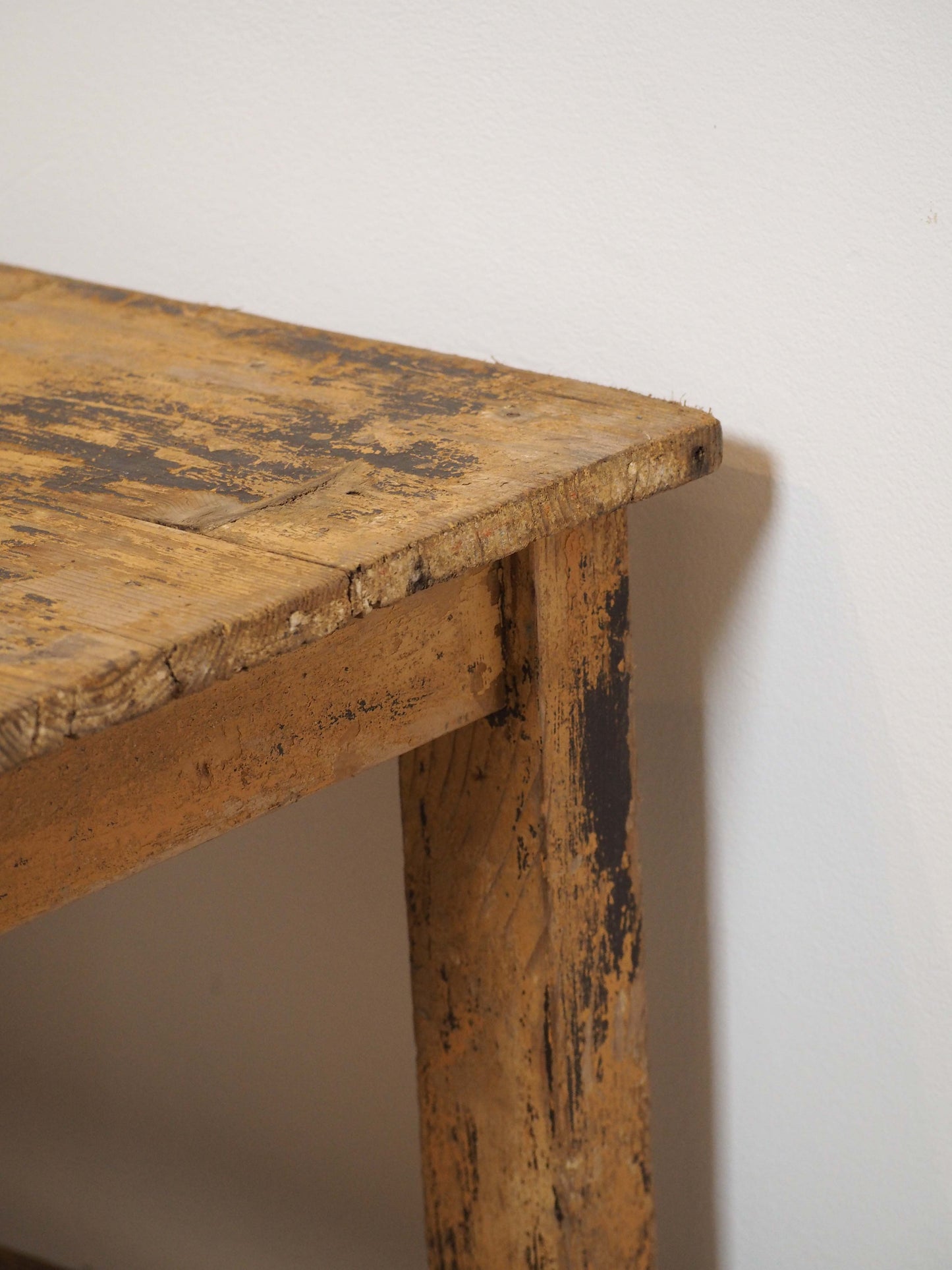 Small Rustic French Wooden Painted Side Table / Small Furniture