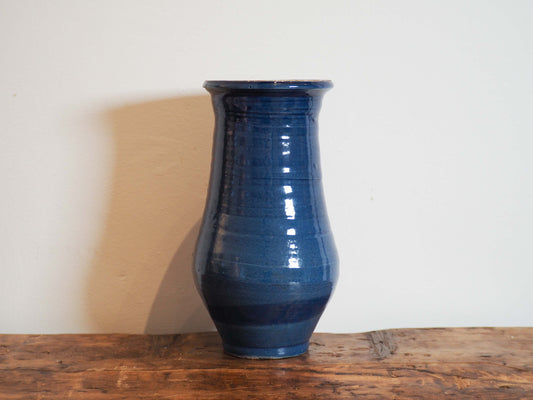 Vintage Ceramic Studio Pottery Glazed Blue Vase / Decorative Pot