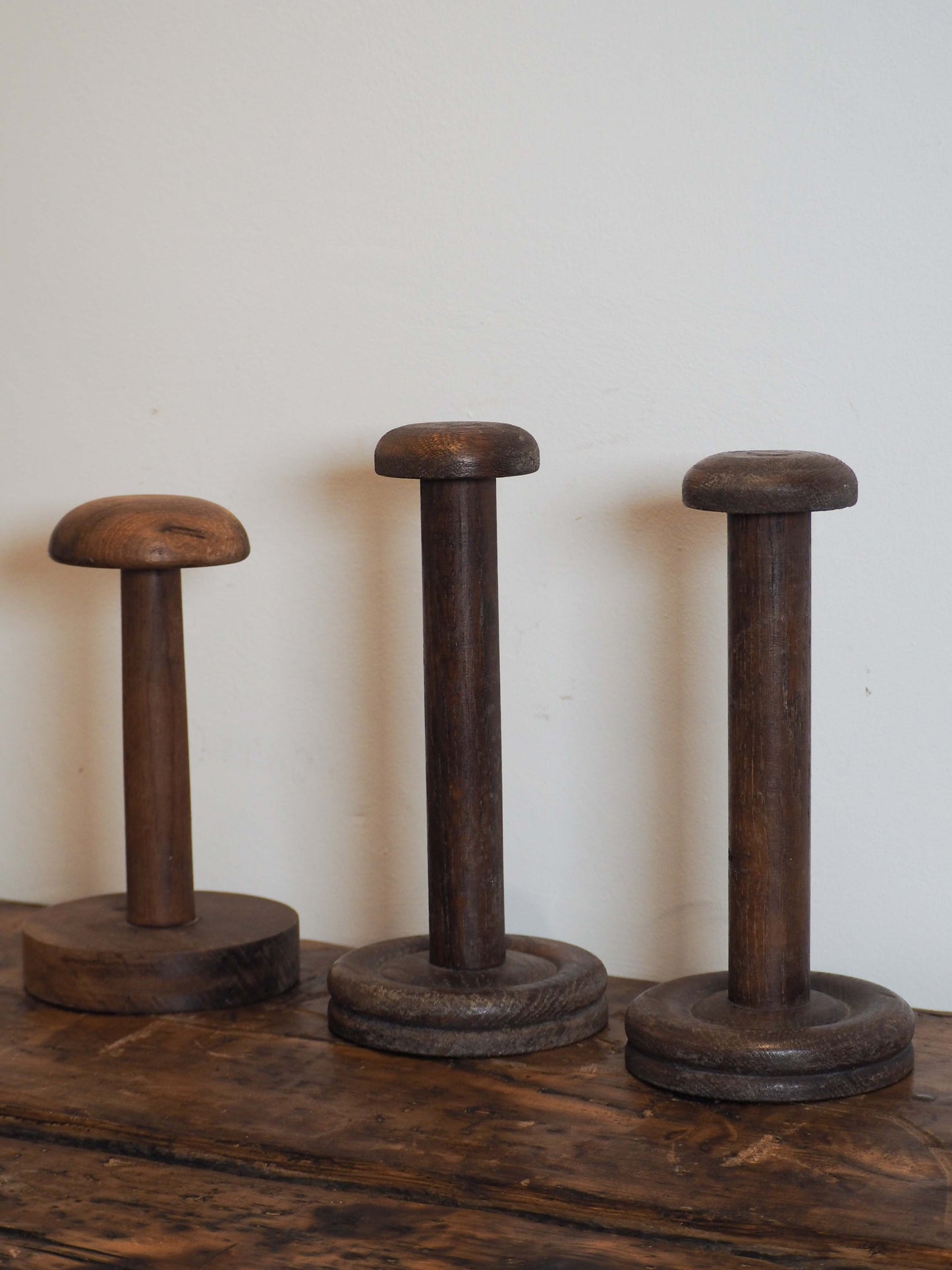 Antique Vintage French Wooden Turned Hat Stands (Sold Individually)
