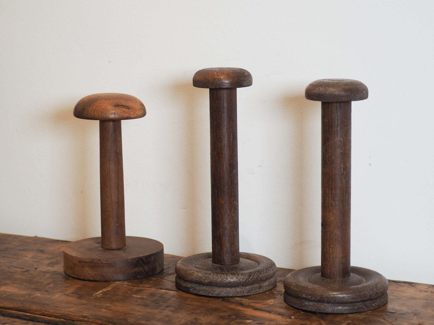 Antique Vintage French Wooden Turned Hat Stands (Sold Individually)