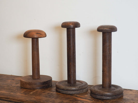 Antique Vintage French Wooden Turned Hat Stands (Sold Individually)