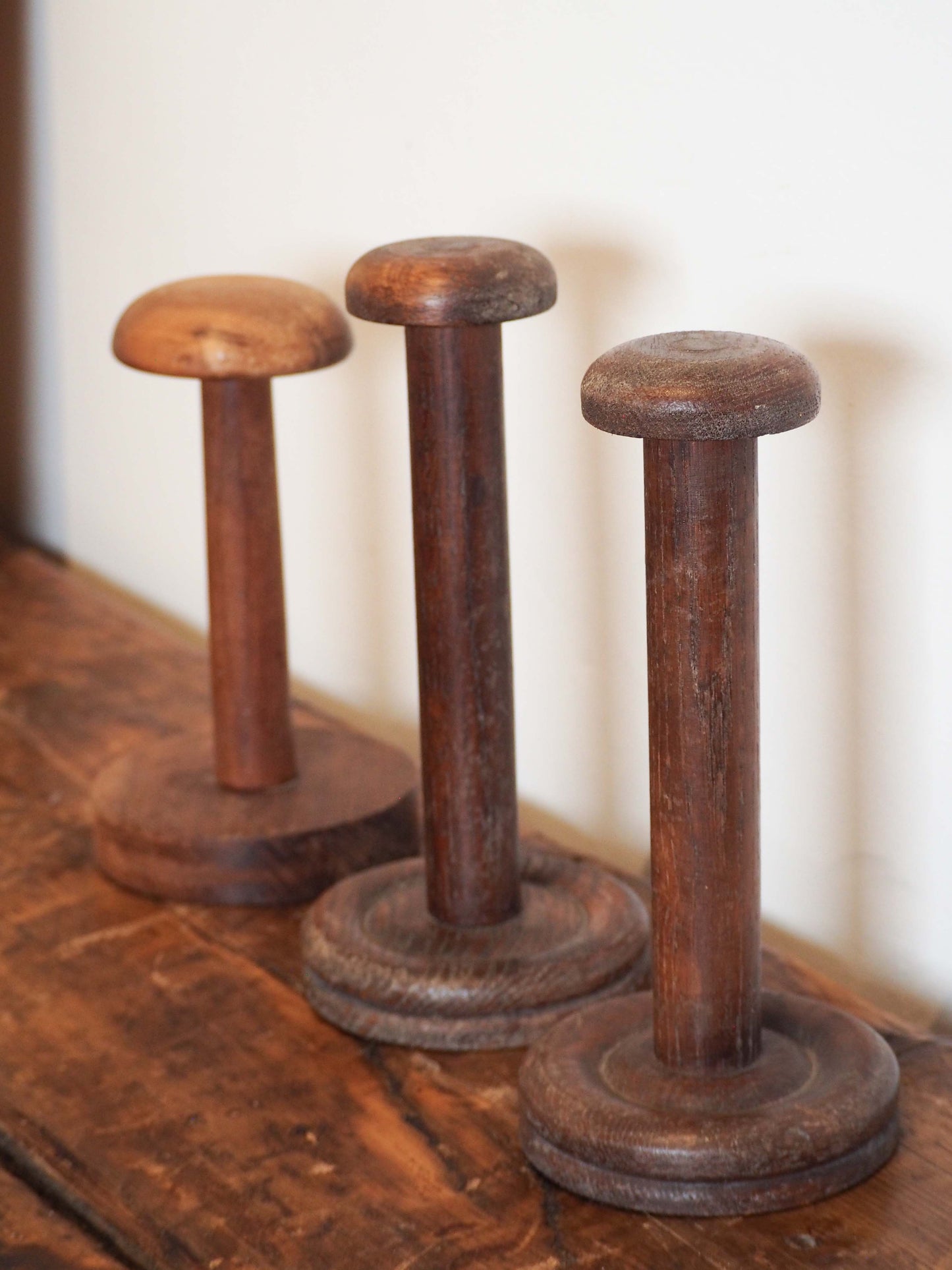 Antique Vintage French Wooden Turned Hat Stands (Sold Individually)