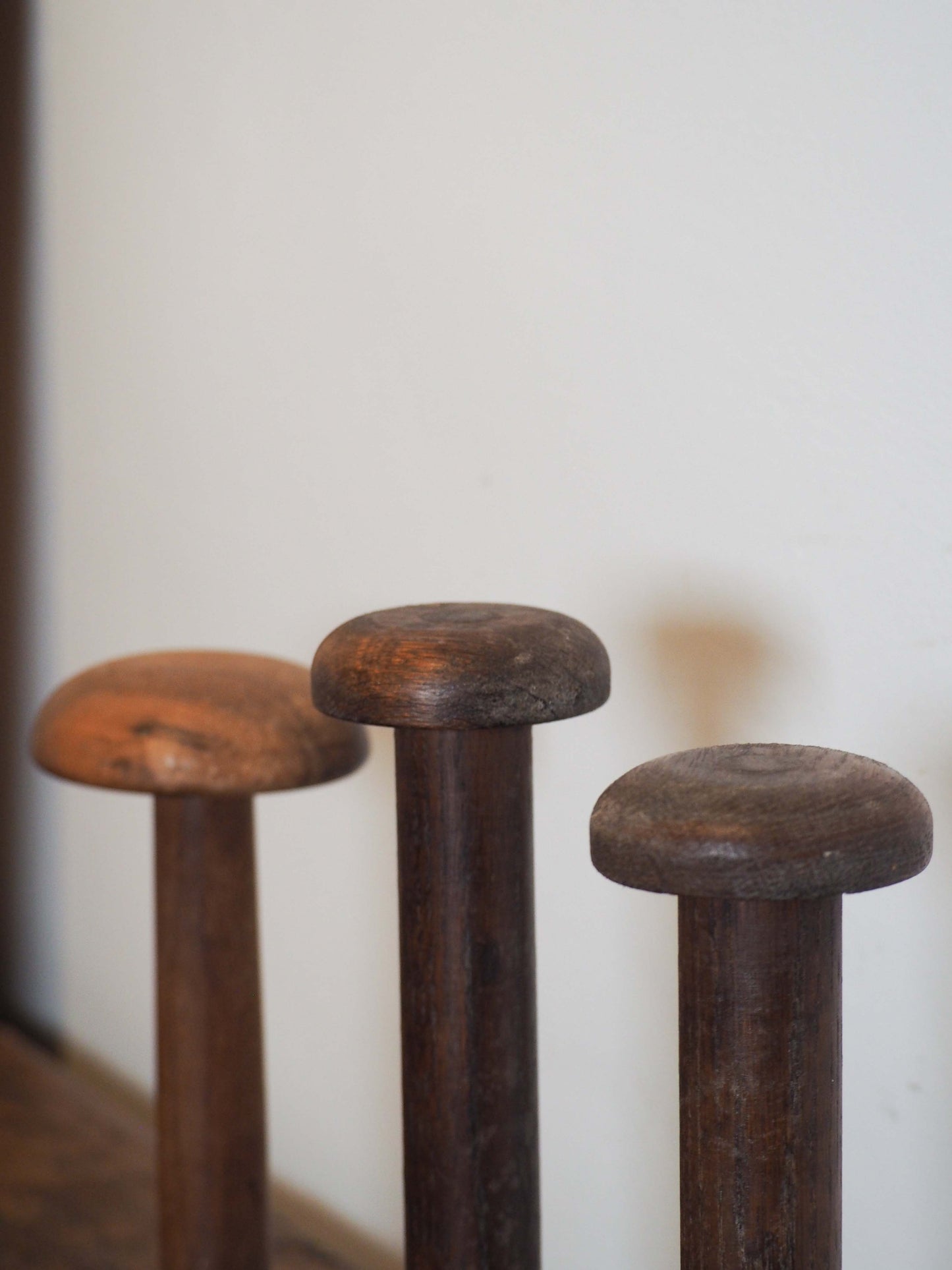 Antique Vintage French Wooden Turned Hat Stands (Sold Individually)
