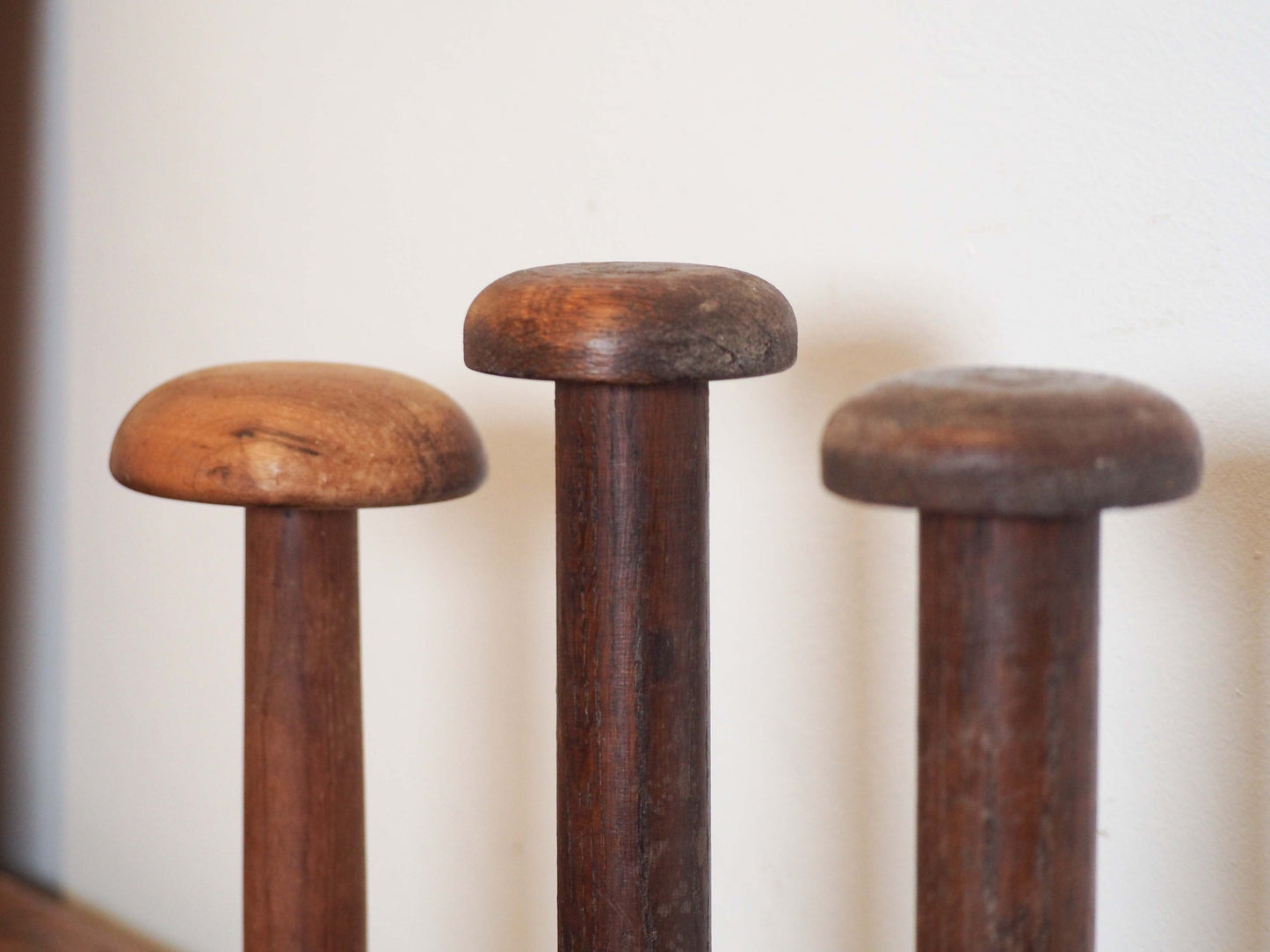 Antique Vintage French Wooden Turned Hat Stands (Sold Individually)