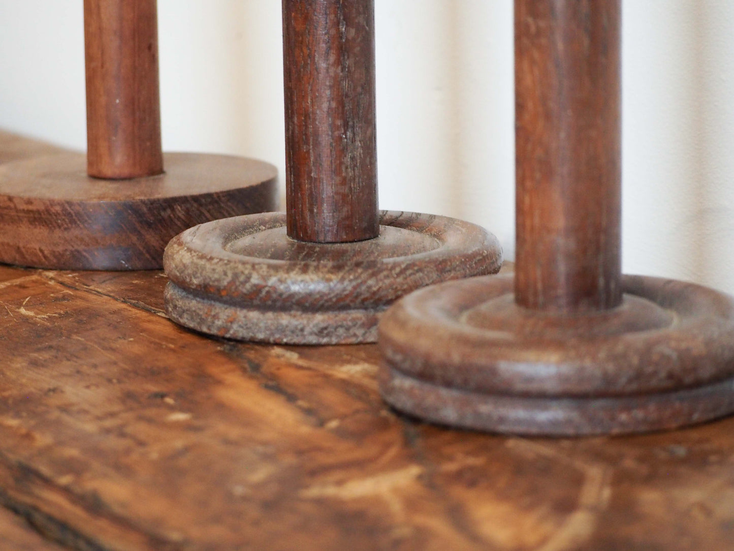 Antique Vintage French Wooden Turned Hat Stands (Sold Individually)
