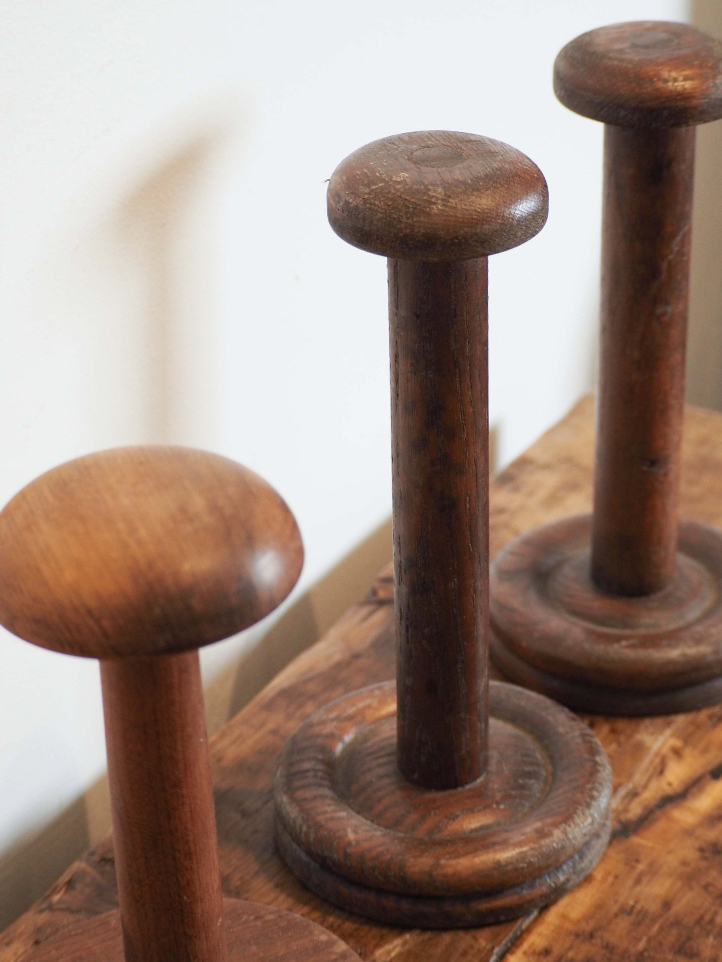 Antique Vintage French Wooden Turned Hat Stands (Sold Individually)