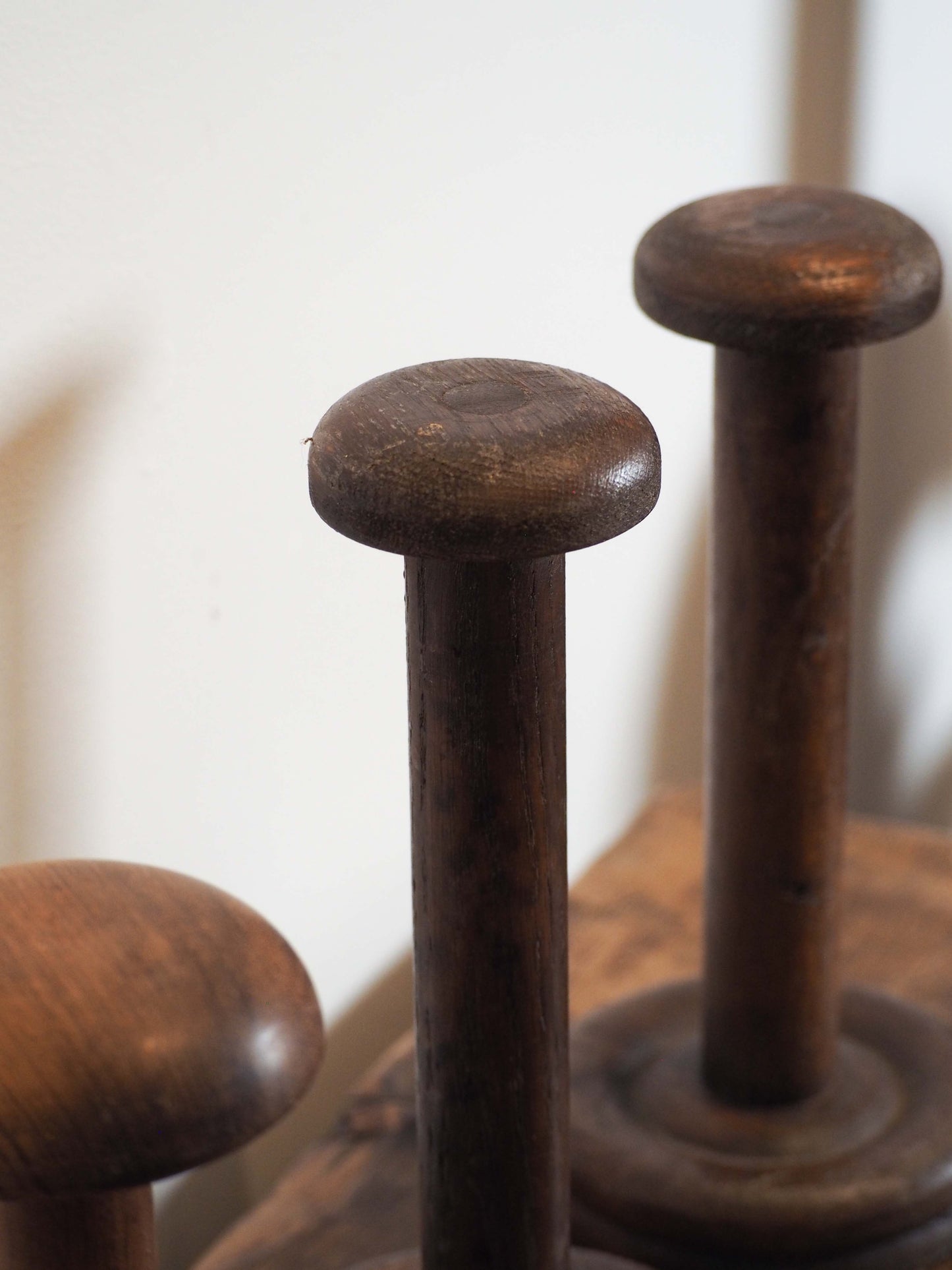 Antique Vintage French Wooden Turned Hat Stands (Sold Individually)