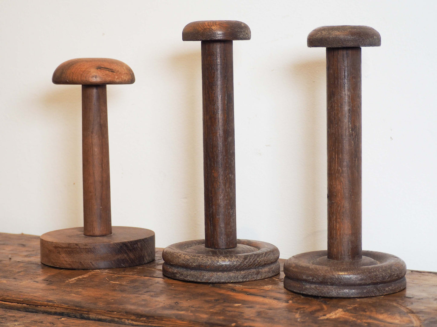 Antique Vintage French Wooden Turned Hat Stands (Sold Individually)