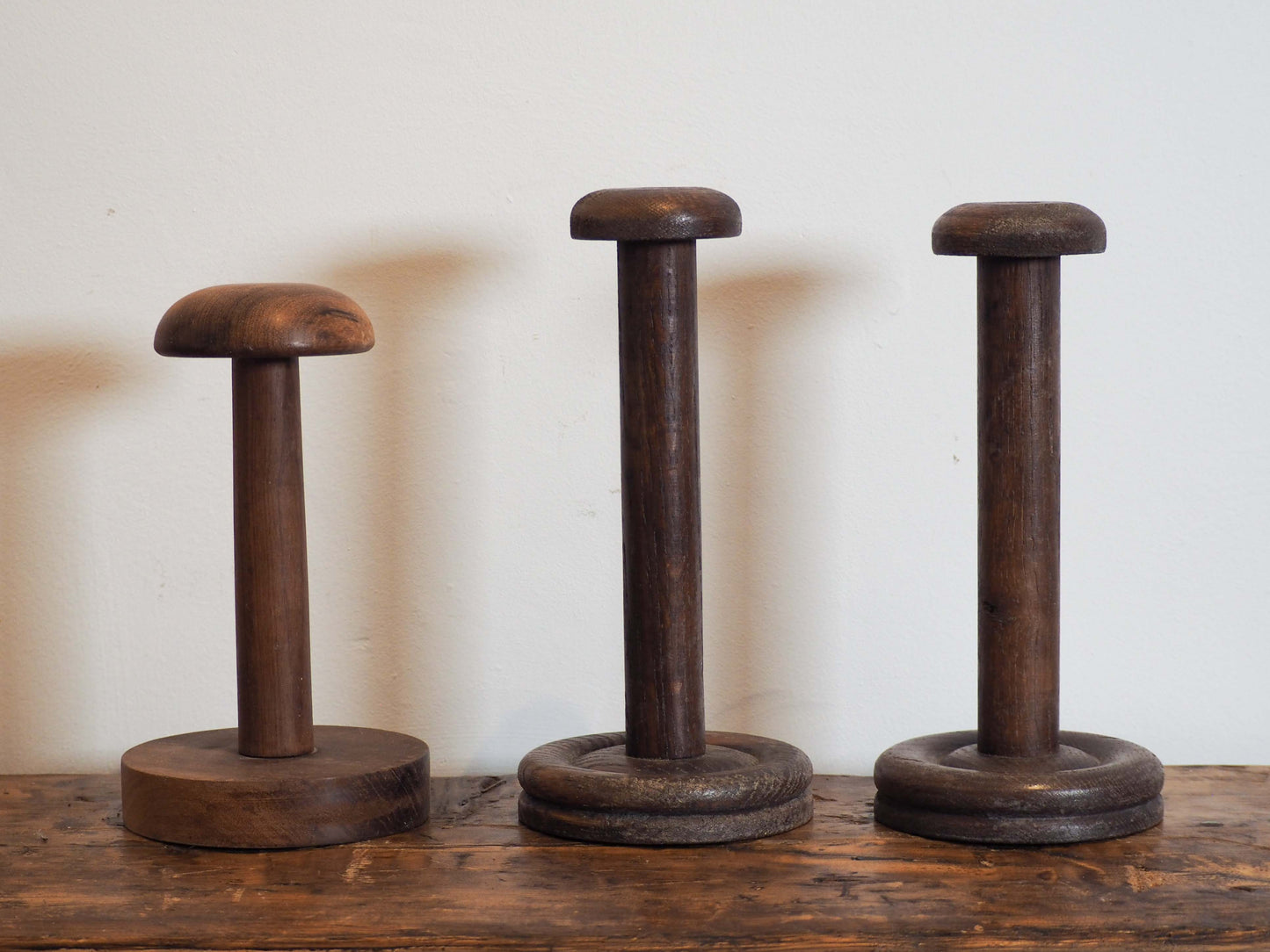 Antique Vintage French Wooden Turned Hat Stands (Sold Individually)