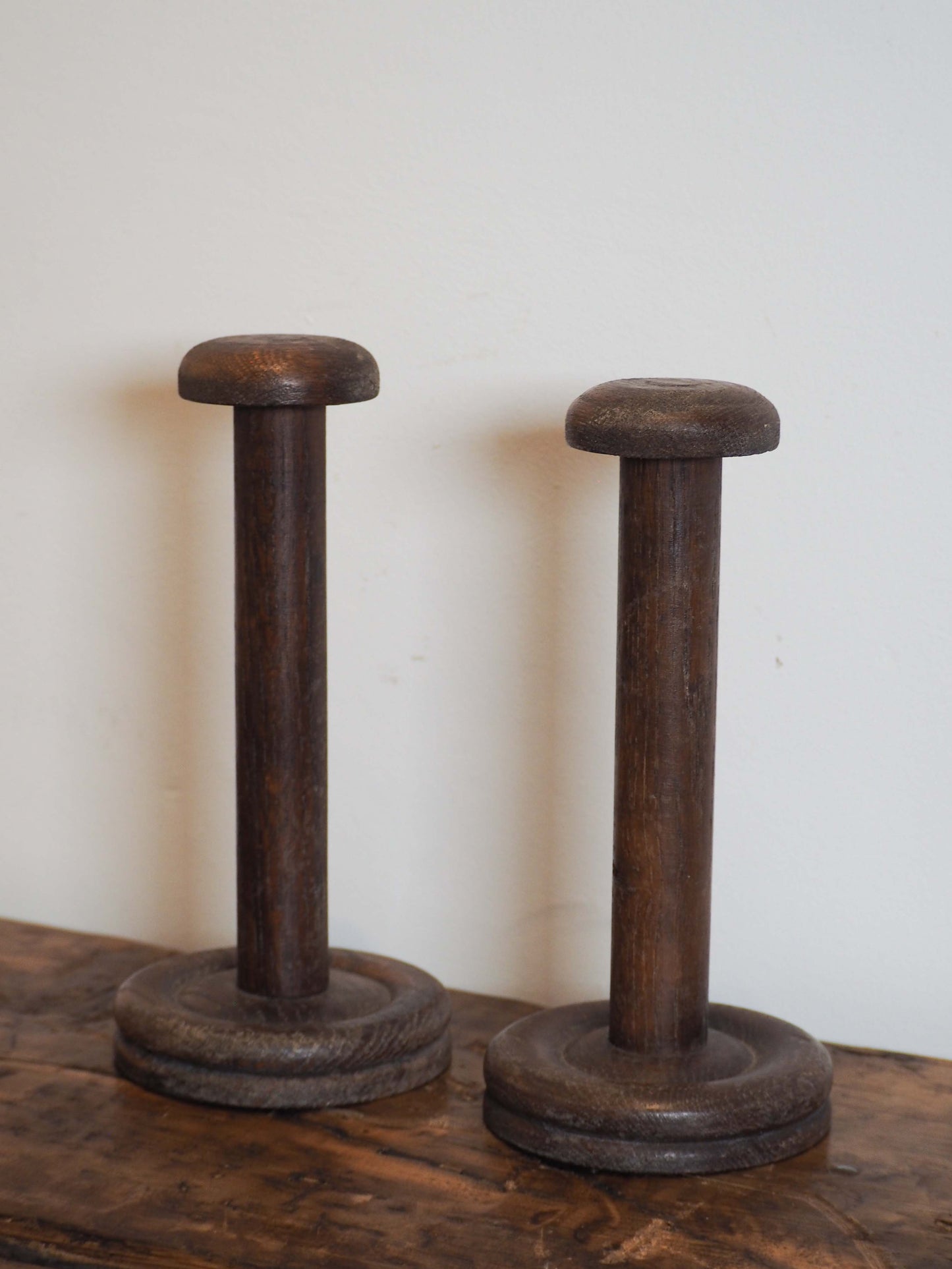 Antique Vintage French Wooden Turned Hat Stands (Sold Individually)