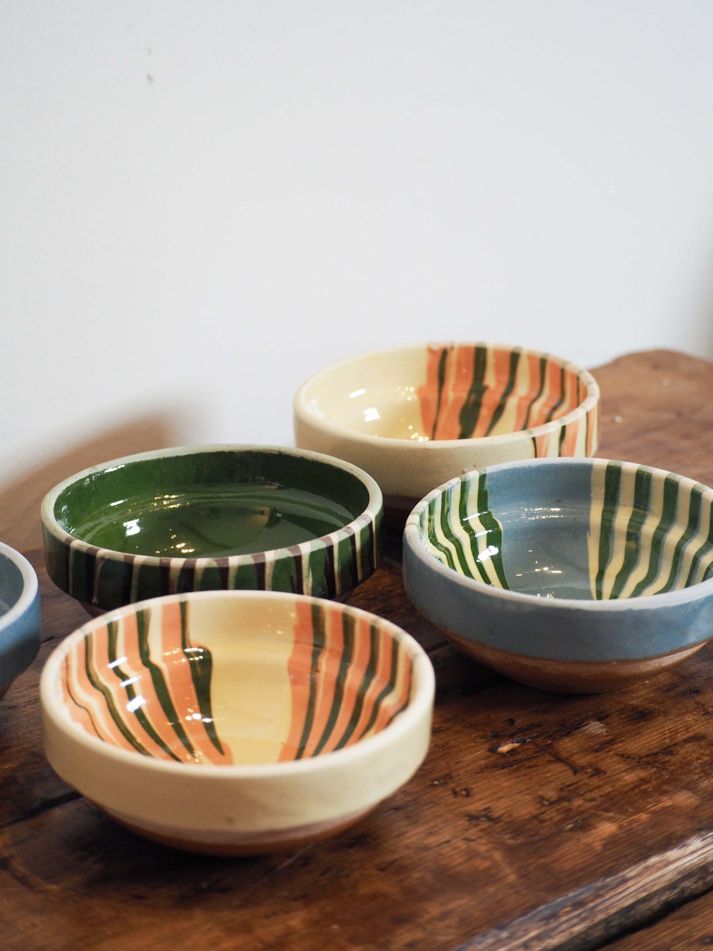 Vintage Traditional Romanian Terracotta Slipware Folk Bowls / Trinket Bowl (Sold Individually)