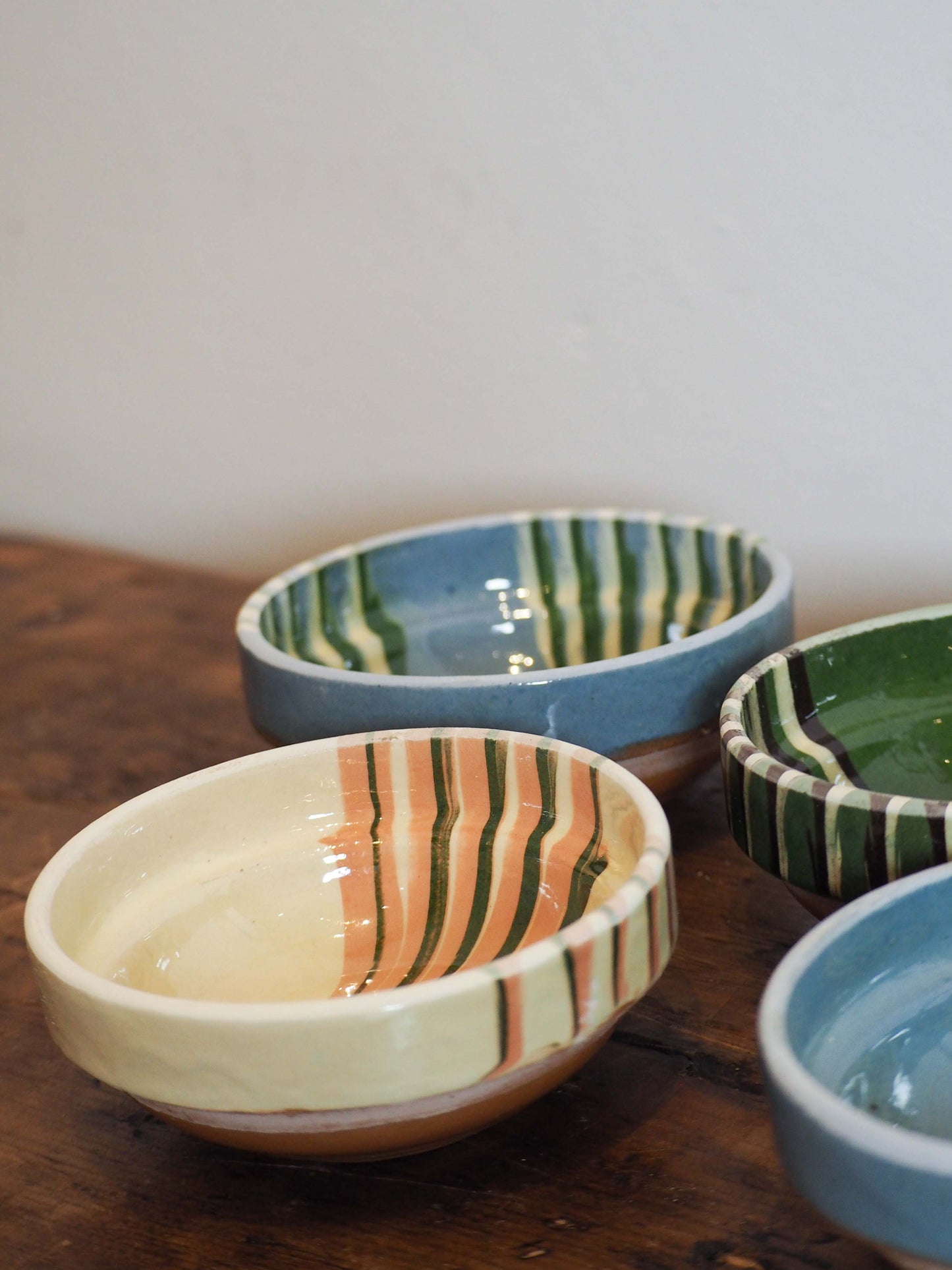 Vintage Traditional Romanian Terracotta Slipware Folk Bowls / Trinket Bowl (Sold Individually)