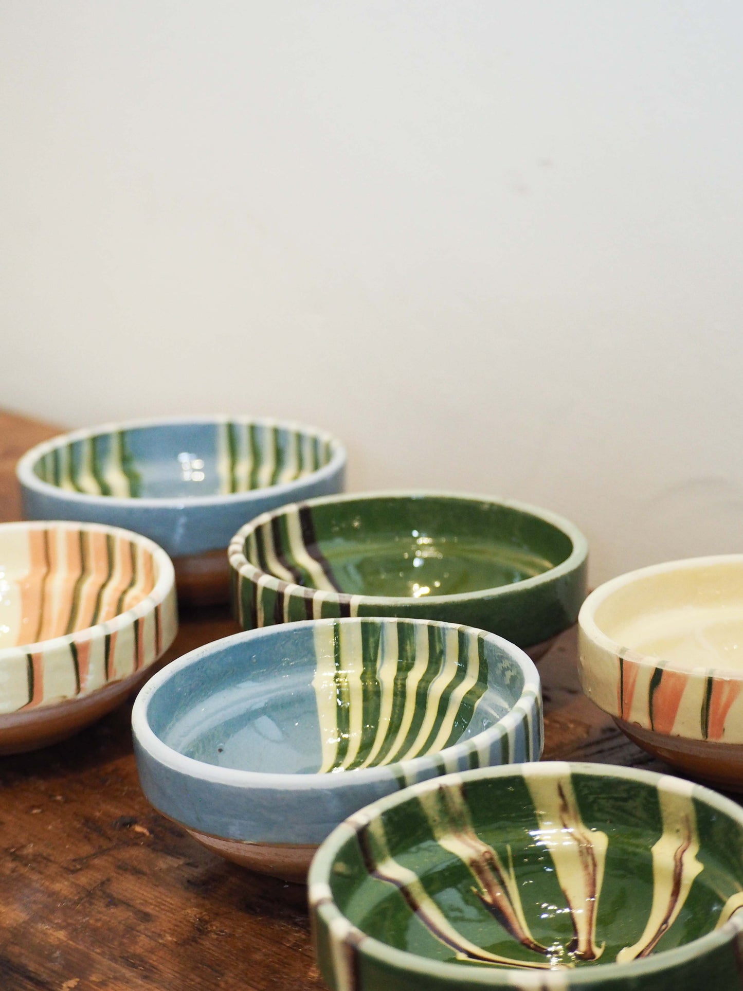 Vintage Traditional Romanian Terracotta Slipware Folk Bowls / Trinket Bowl (Sold Individually)