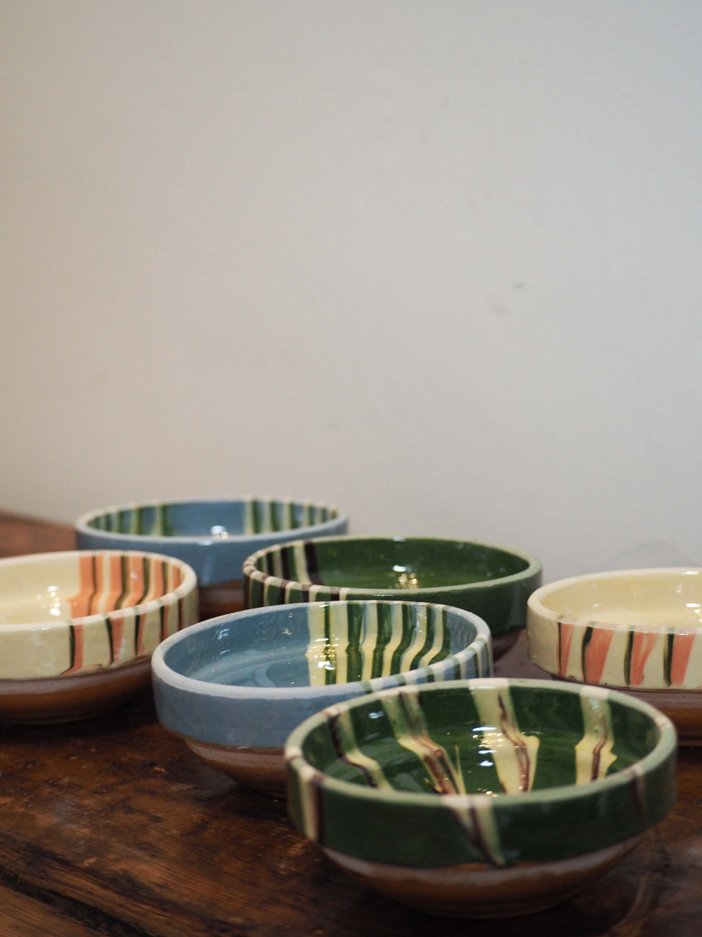 Vintage Traditional Romanian Terracotta Slipware Folk Bowls / Trinket Bowl (Sold Individually)