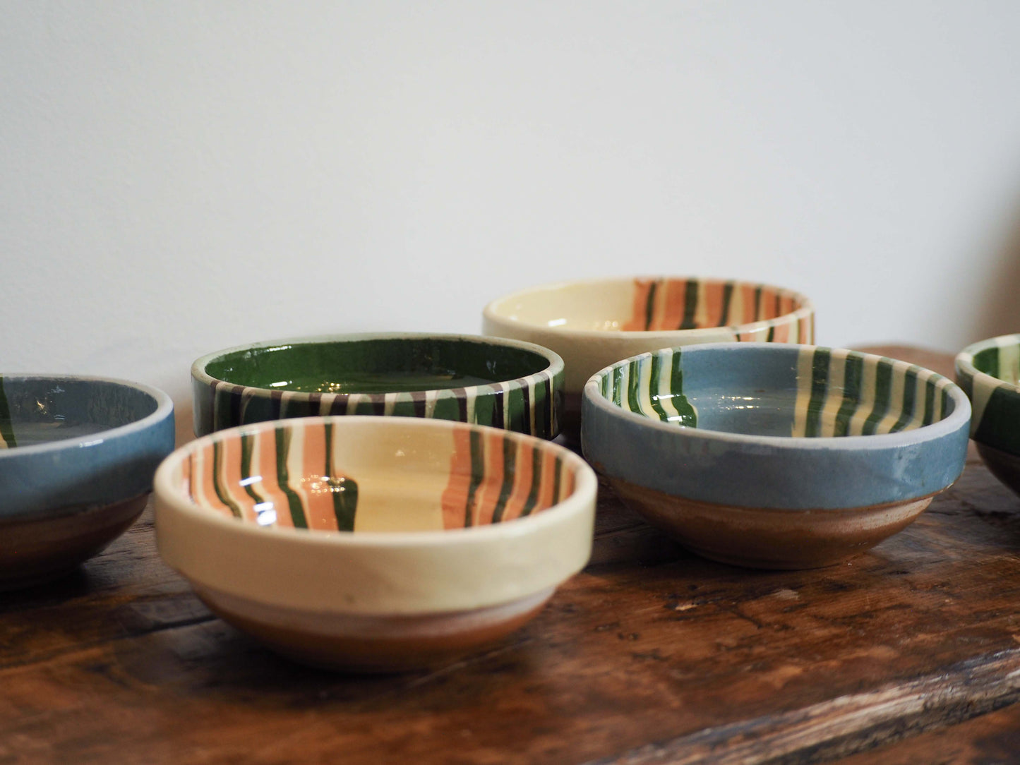 Vintage Traditional Romanian Terracotta Slipware Folk Bowls / Trinket Bowl (Sold Individually)