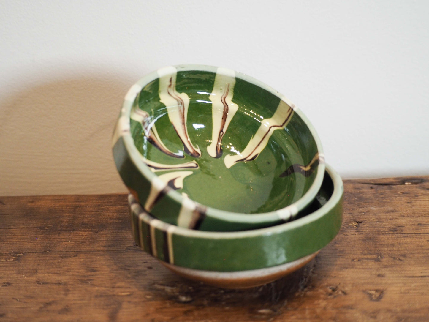 Vintage Traditional Romanian Terracotta Slipware Folk Bowls / Trinket Bowl (Sold Individually)