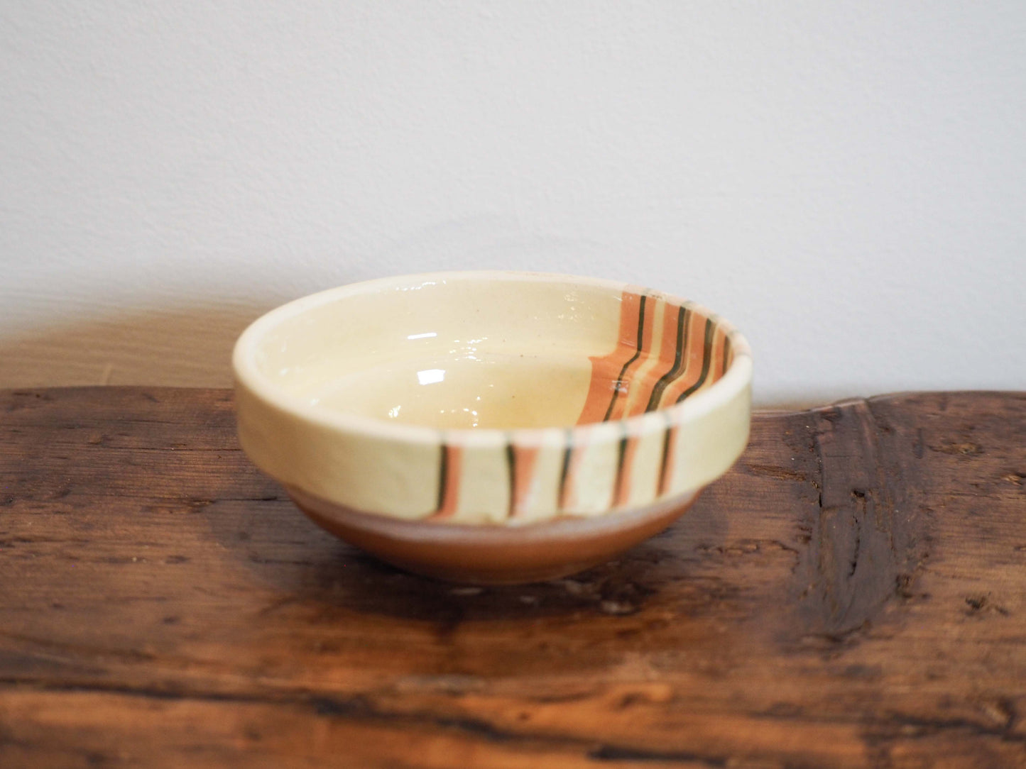 Vintage Traditional Romanian Terracotta Slipware Folk Bowls / Trinket Bowl (Sold Individually)