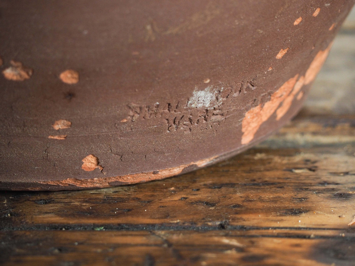 Large Vintage Antique Original Cream Glazed French Terracotta Dairy Bowl