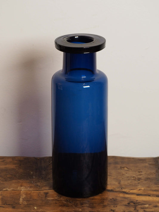 Vintage Blue Glass Vase / Decorative Pot
