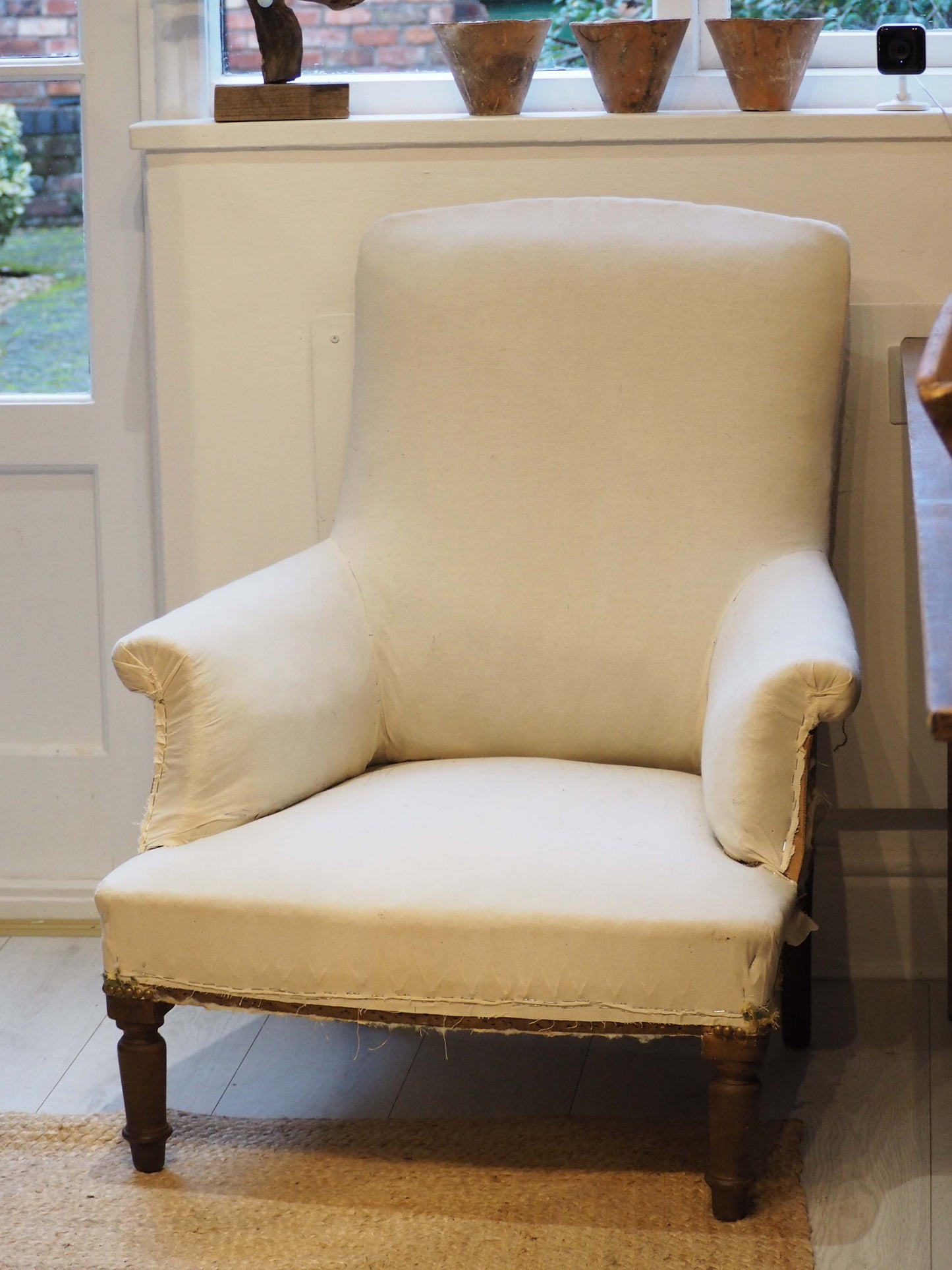 Vintage Antique French Napoleon III Square Back Arm Chair / Occasion Chair