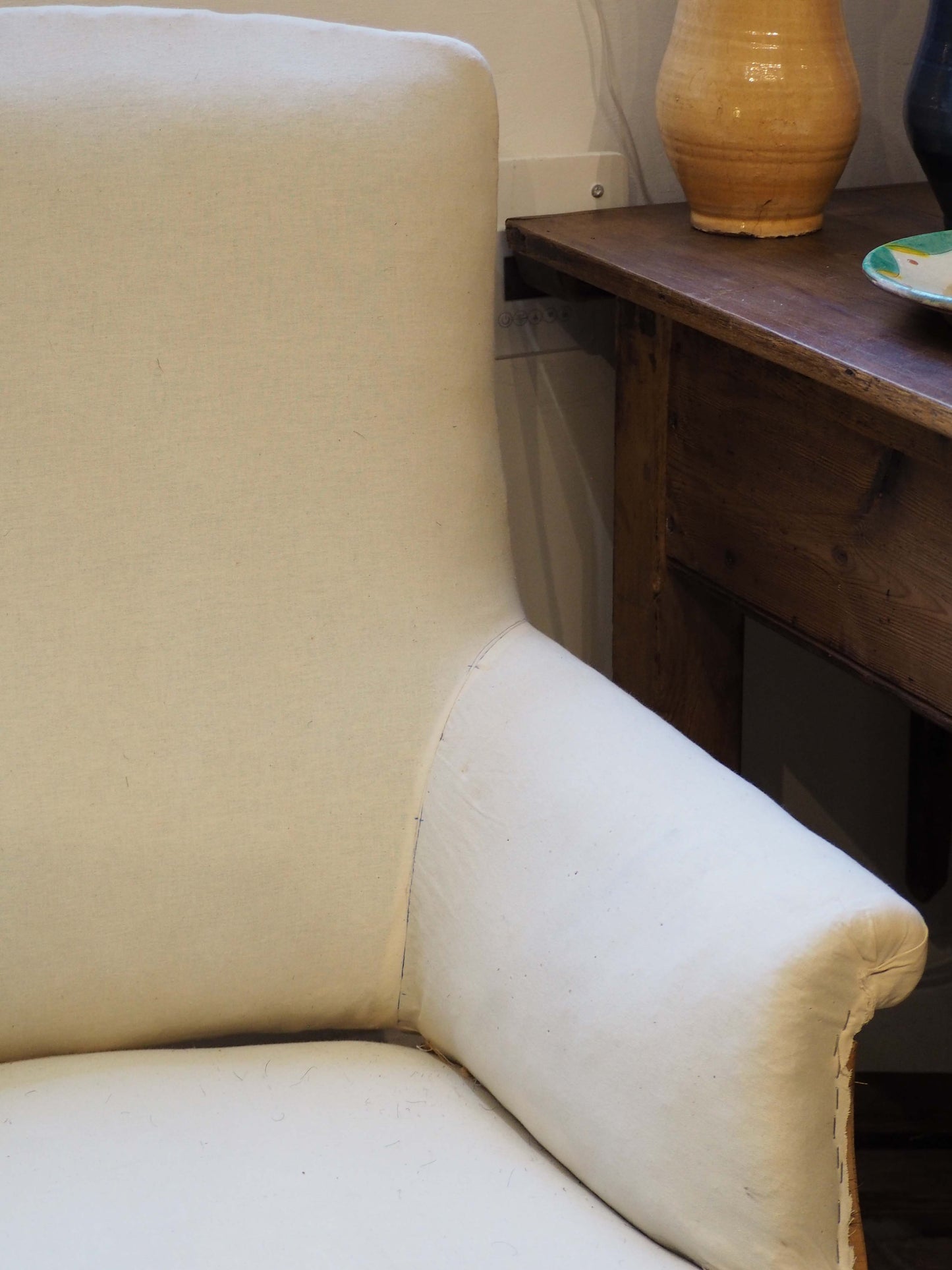 Vintage Antique French Napoleon III Square Back Arm Chair / Occasion Chair