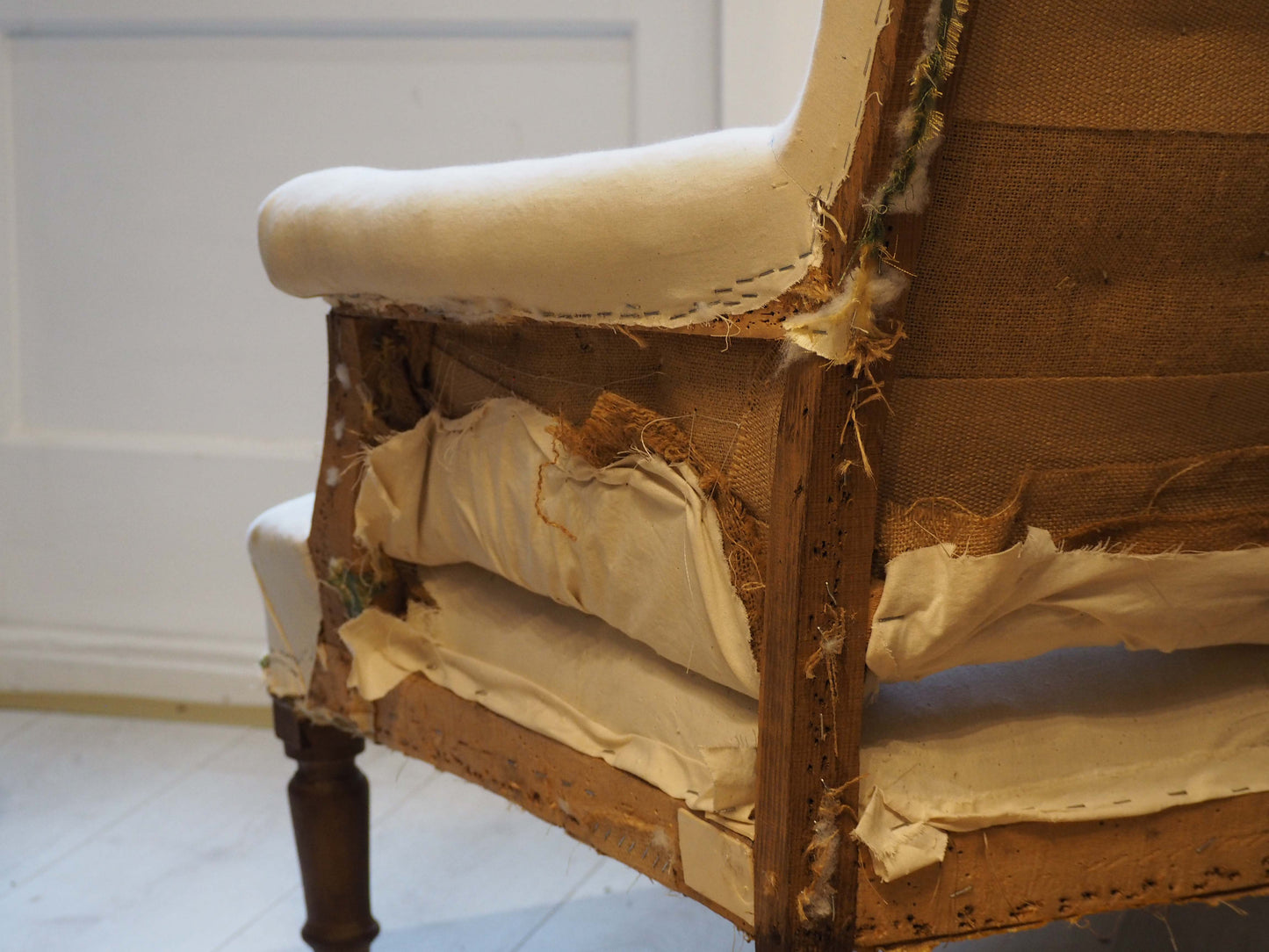 Vintage Antique French Napoleon III Square Back Arm Chair / Occasion Chair