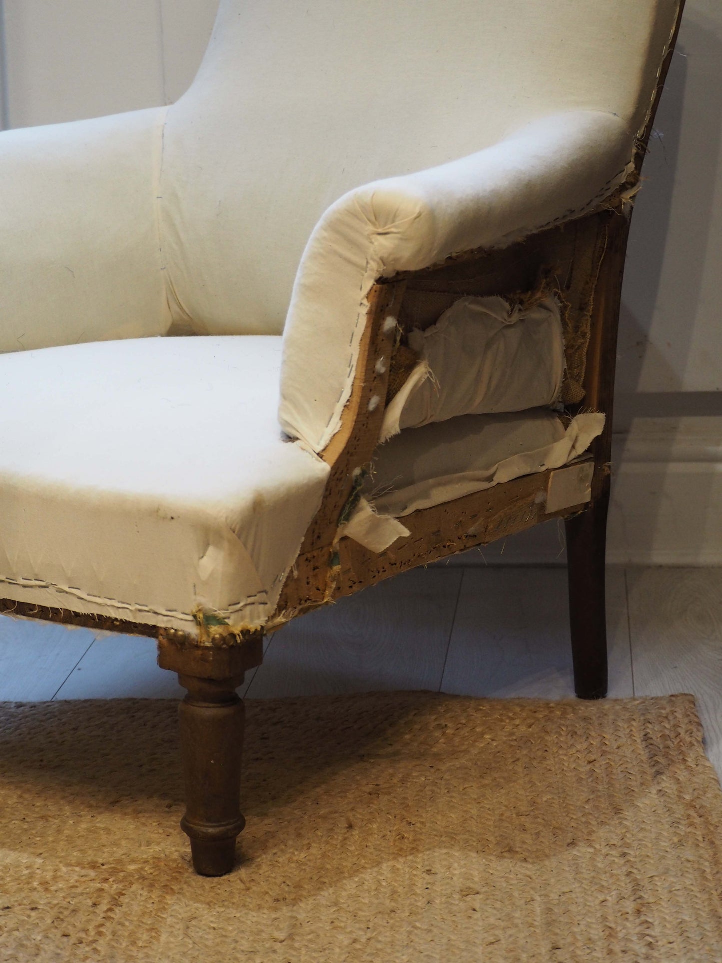Vintage Antique French Napoleon III Square Back Arm Chair / Occasion Chair