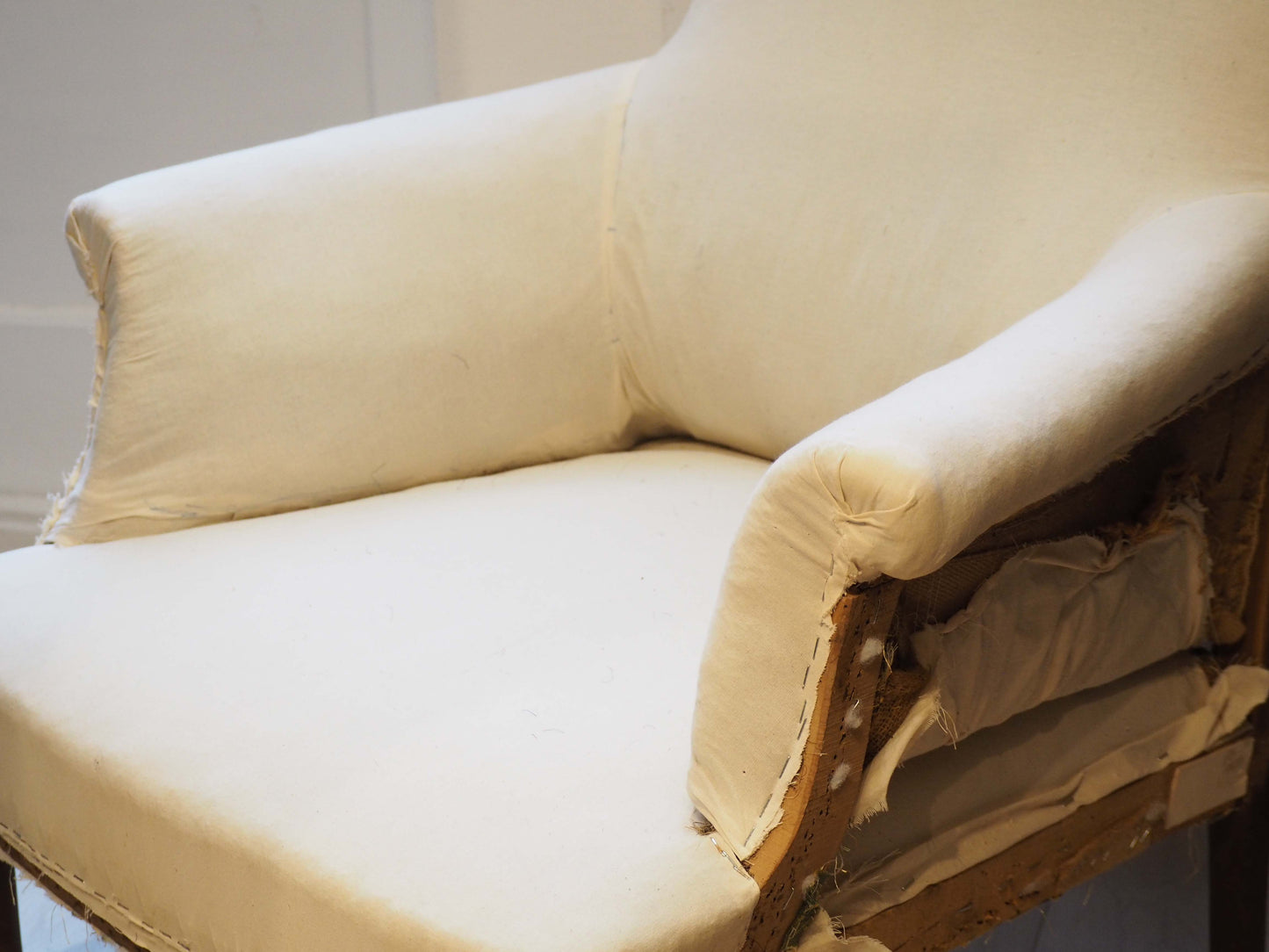 Vintage Antique French Napoleon III Square Back Arm Chair / Occasion Chair